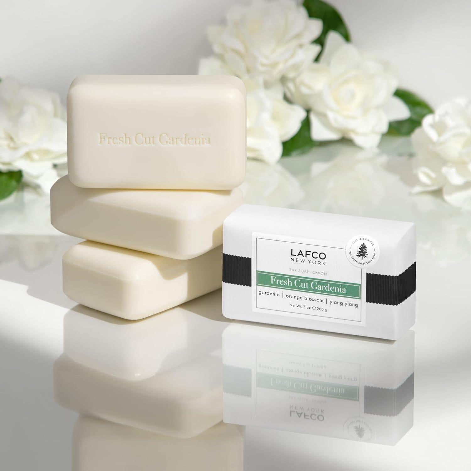 Jabón de Barra LAFCO Nueva York Gardenia Cortada Fresca 198 g - Ultra Hidratante Natural