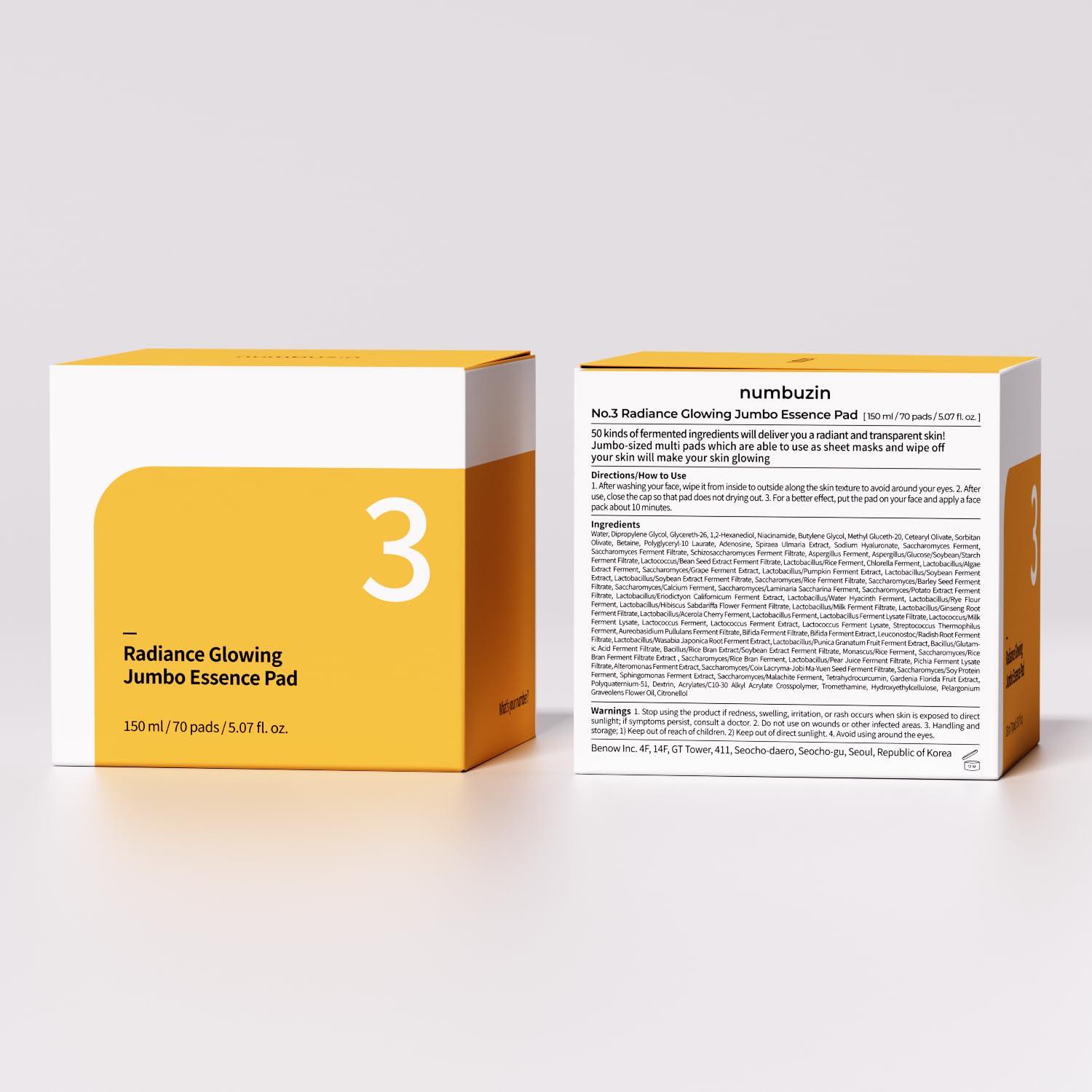 Almohadillas Tonificantes Numbuzin No.3 Jumbo 70 unidades