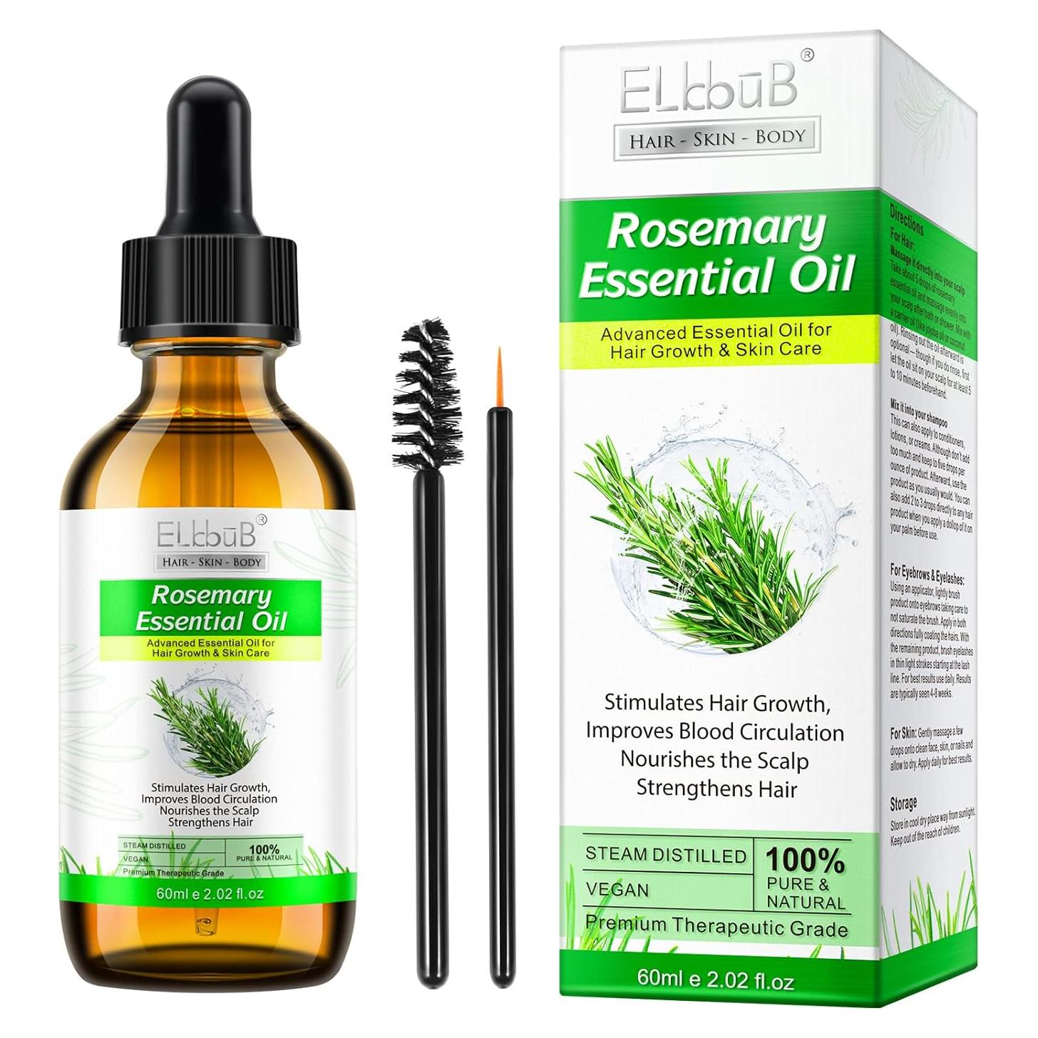 Aceite Esencial de Romero Puro ELBBUB 60ml - Crecimiento Cabello