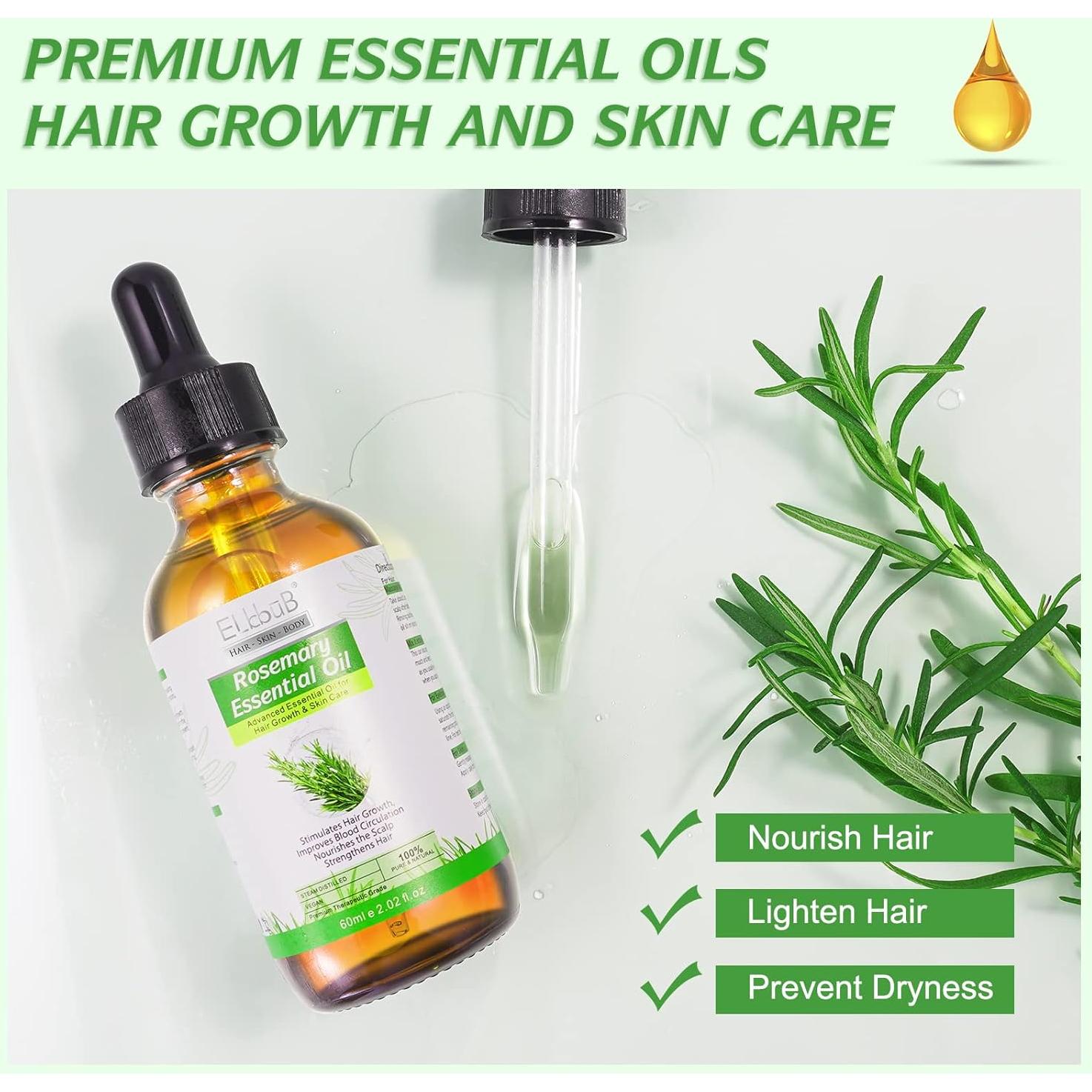 Aceite Esencial de Romero Puro ELBBUB 60ml - Crecimiento Cabello