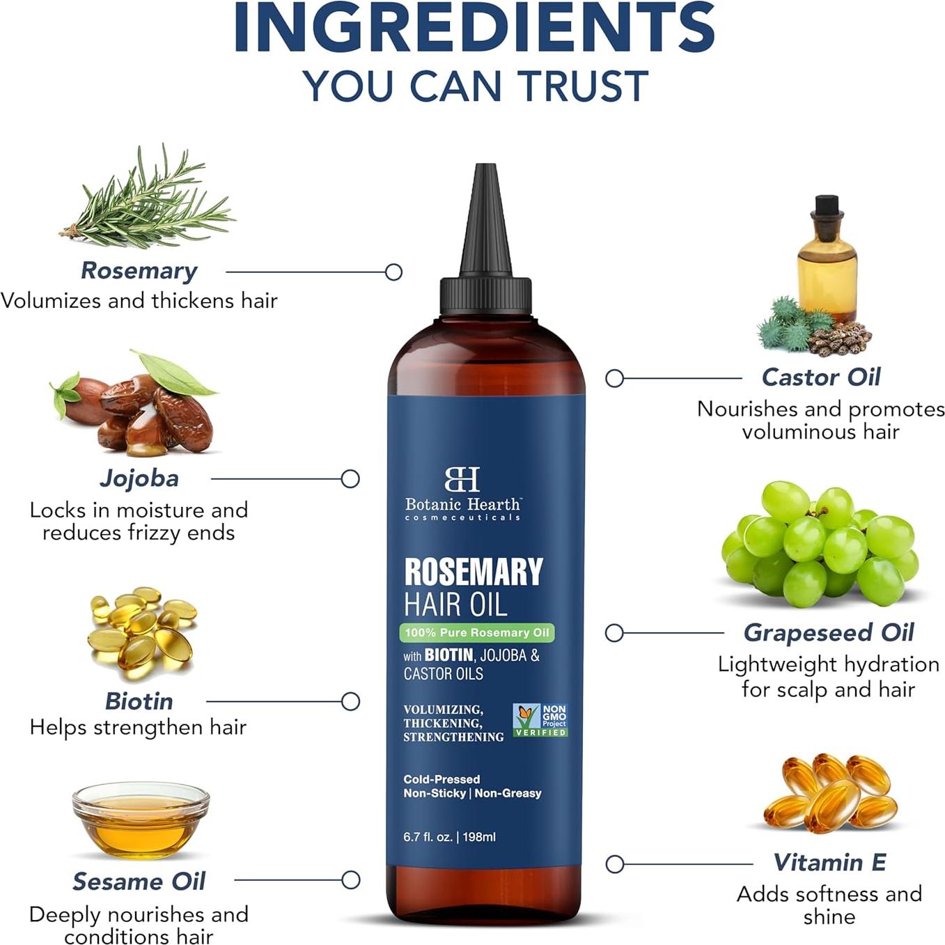 Aceite de Romero 100% Puro Botanic Hearth 198 ml Nutritivo