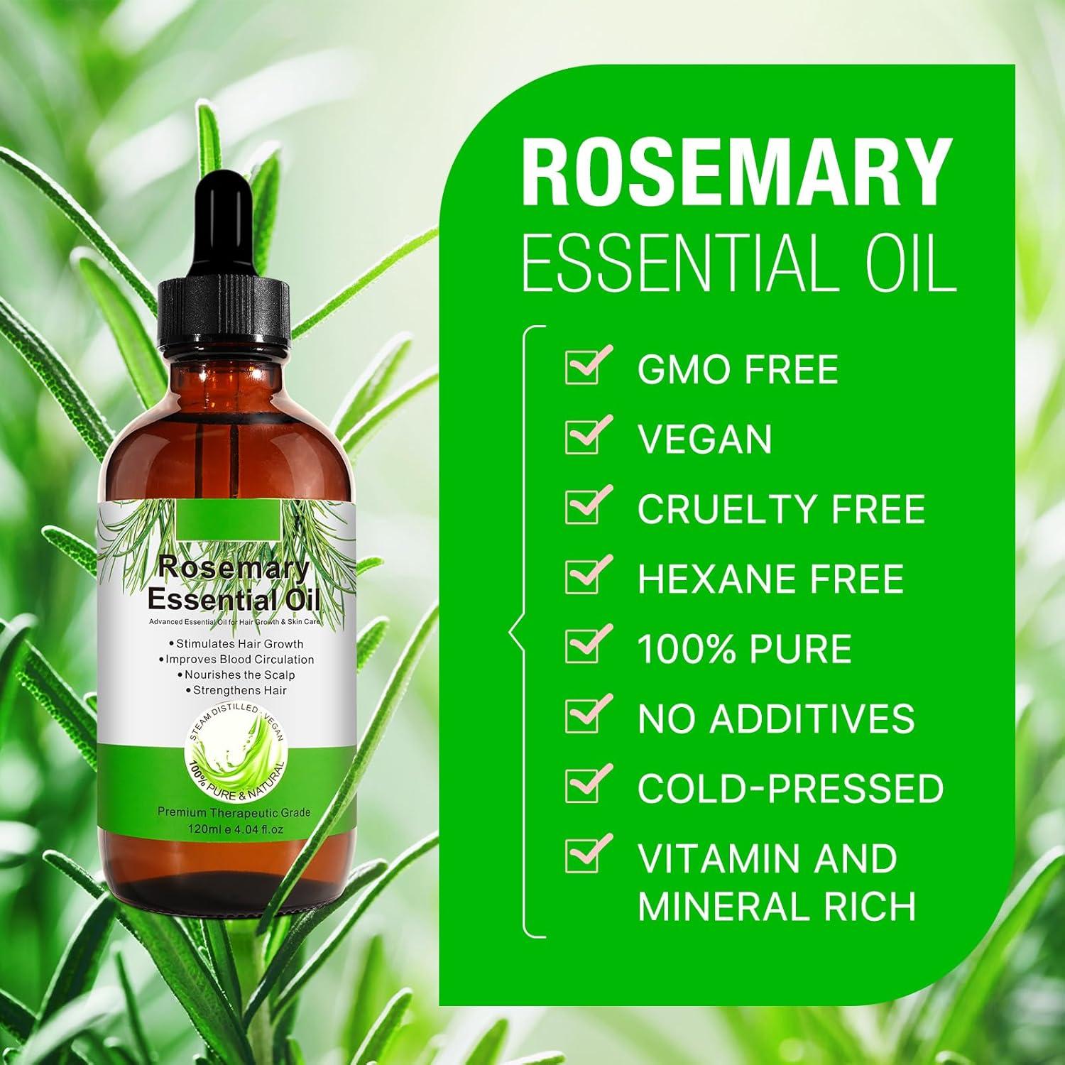 Aceite de Romero Puro 120 ml - Crecimiento Cabello y Piel