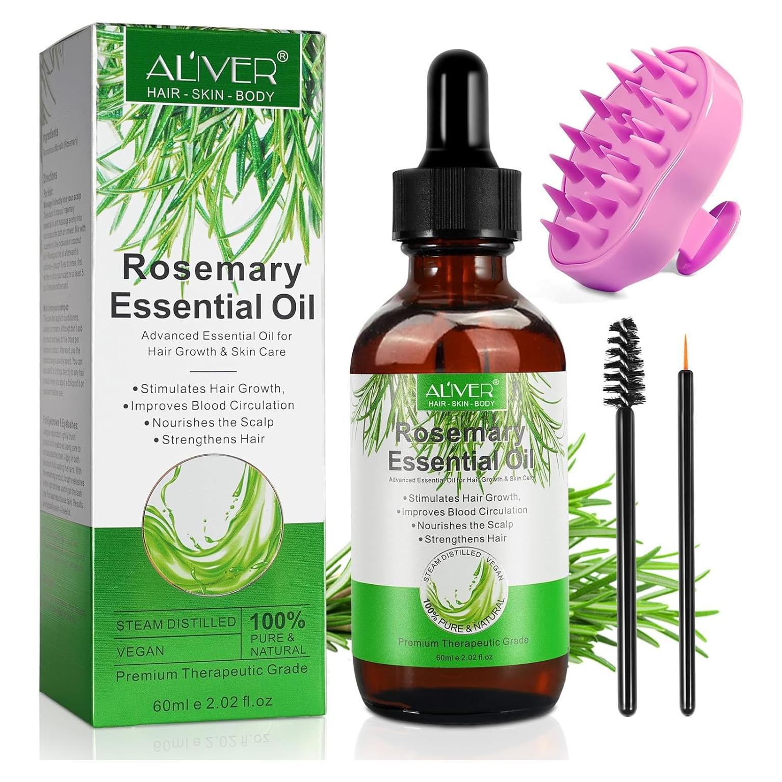 Aceite Esencial de Romero ATOANY 60 ml con Masajeador