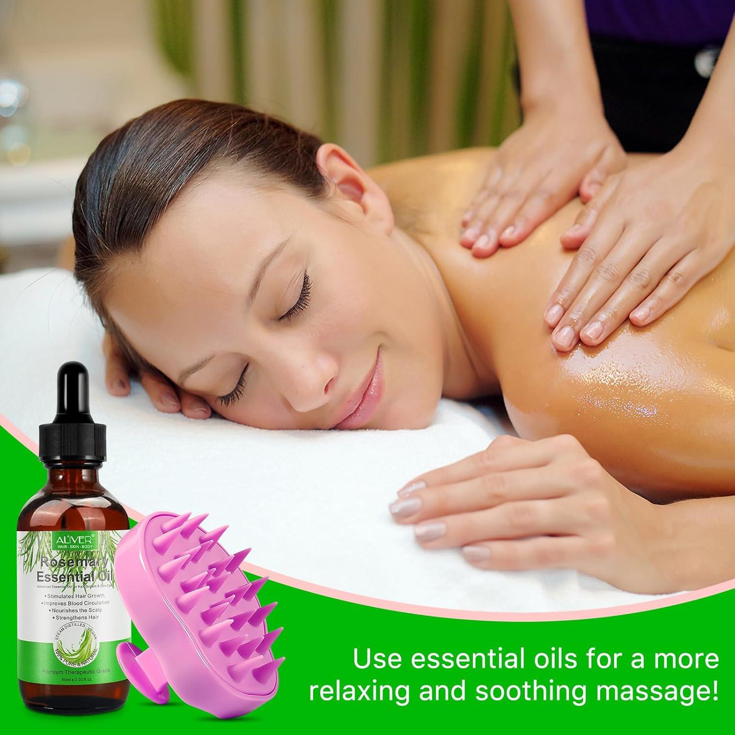 Aceite Esencial de Romero ATOANY 60 ml con Masajeador