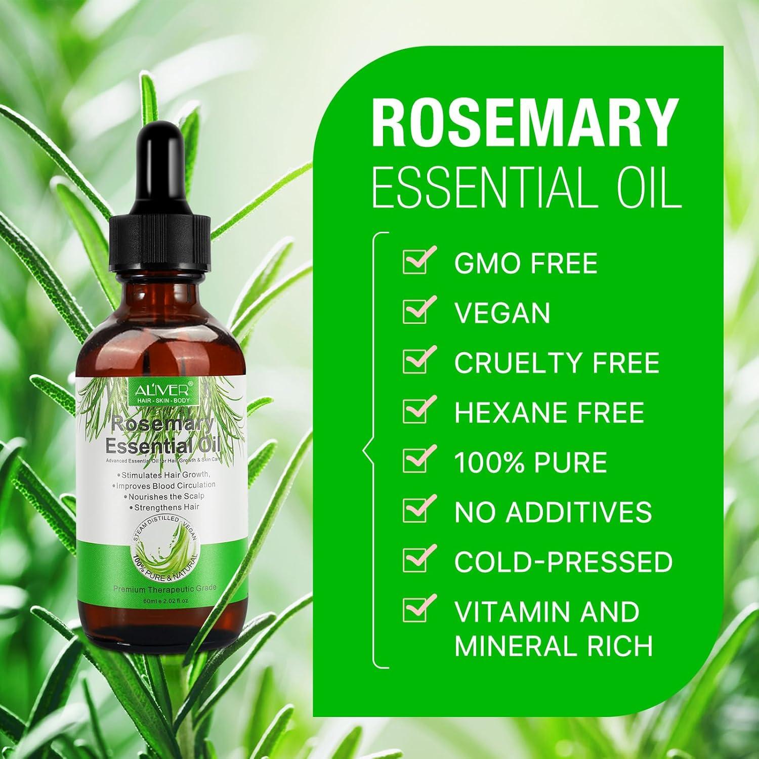 Aceite Esencial de Romero ATOANY 60 ml con Masajeador