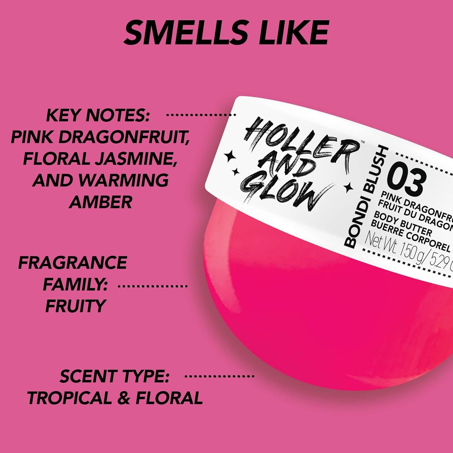 Manteca Corporal Holler and Glow Bondi Pink Dragonfruit 150g