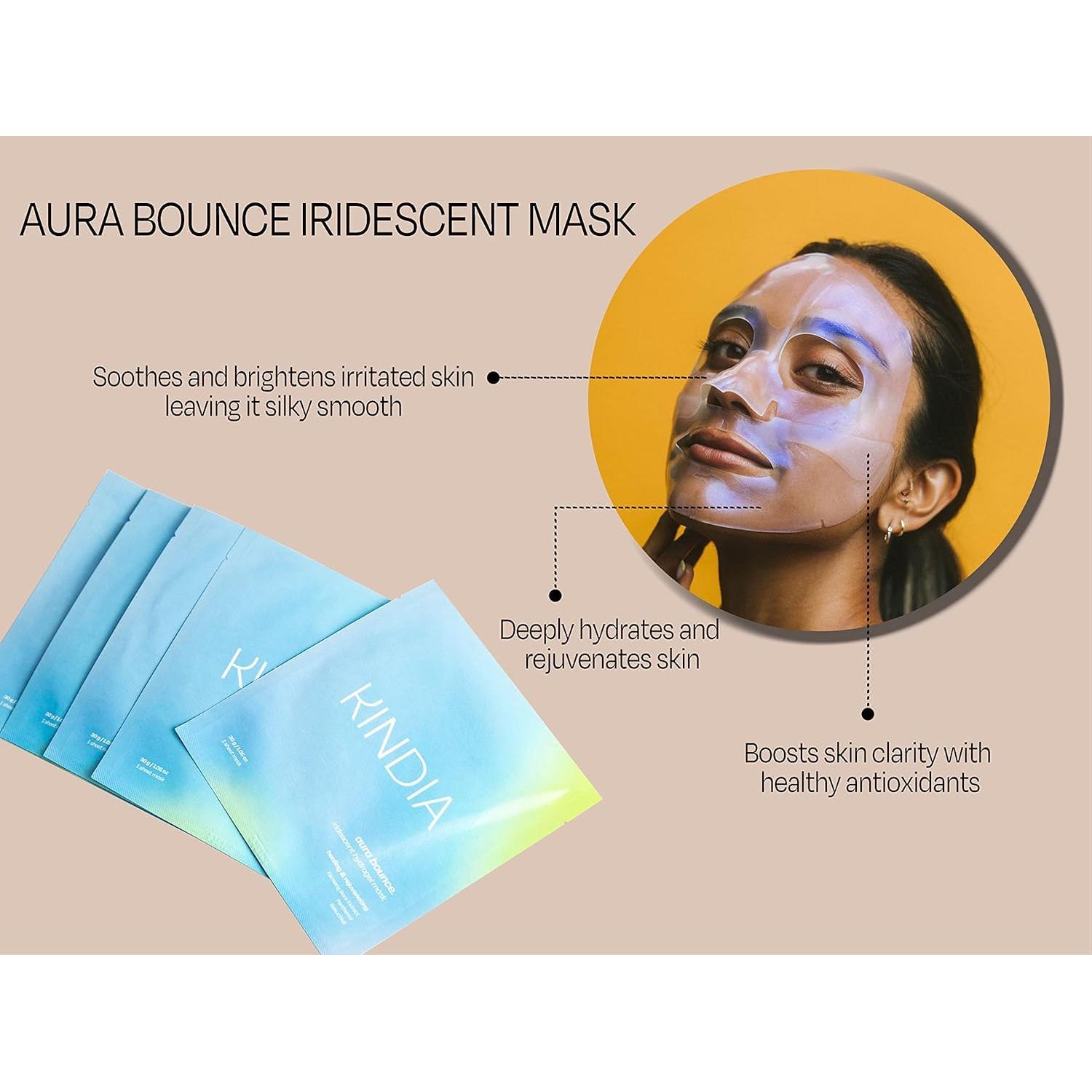 Mascarillas Faciales Coreanas KINDIA Aura Bounce Pack - 5 Unidades