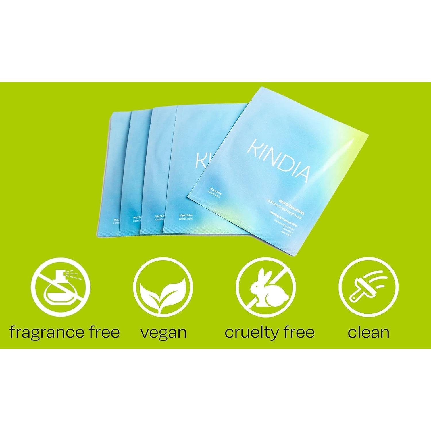 Mascarillas Faciales Coreanas KINDIA Aura Bounce Pack - 5 Unidades