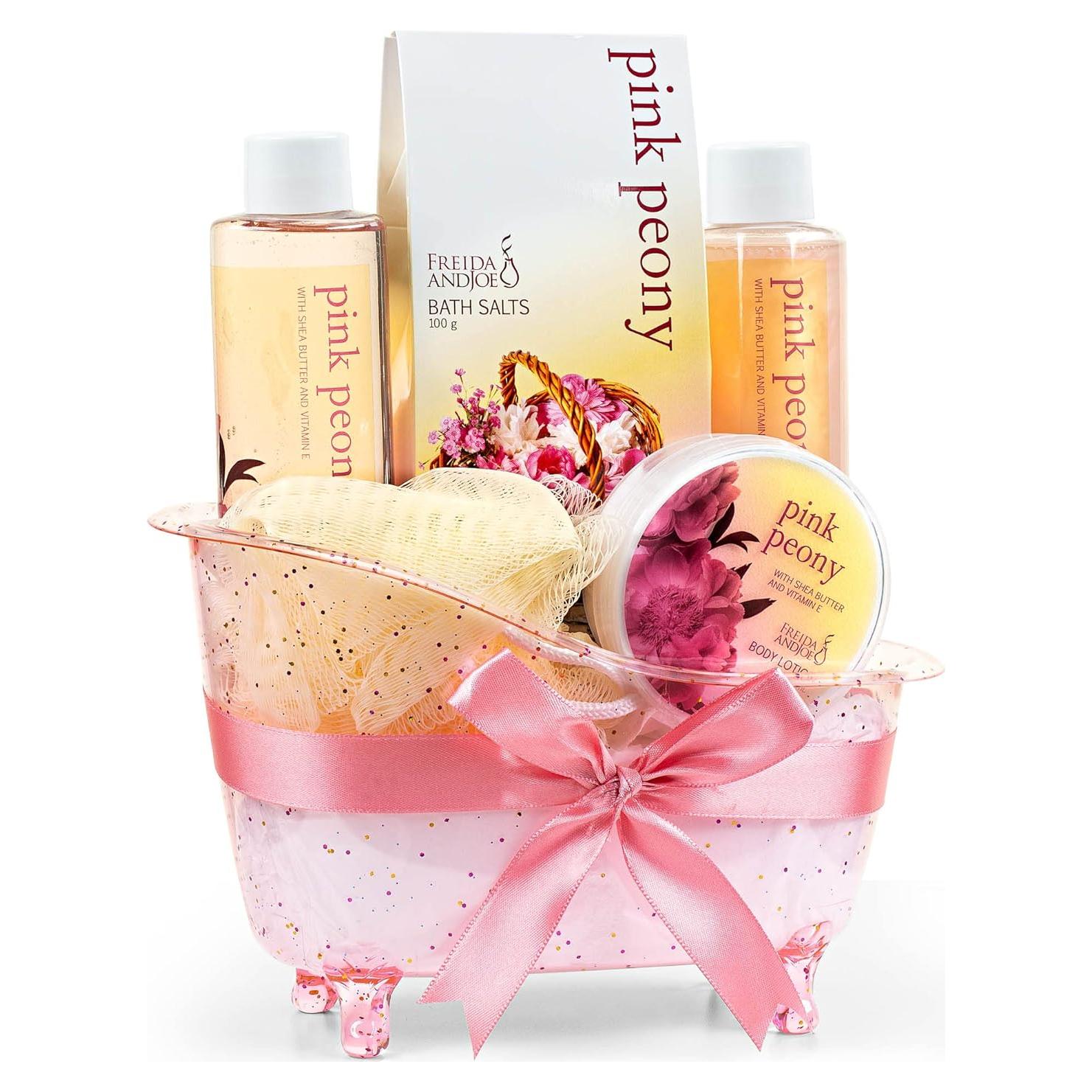 Cesta de Regalo Spa en Casa Freida & Joe - Peonía Rosa