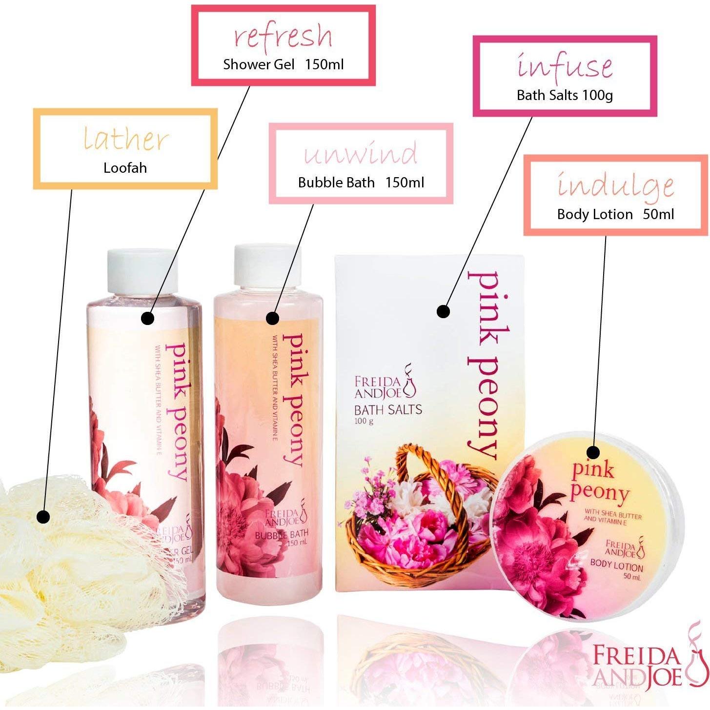 Cesta de Regalo Spa en Casa Freida & Joe - Peonía Rosa