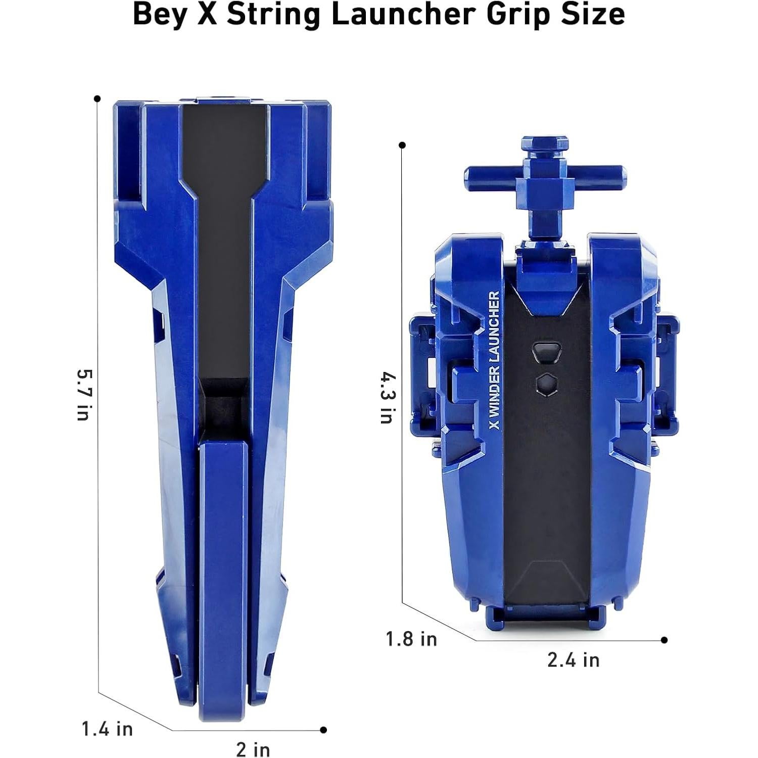 Bey Battling Tops Blade Burst X Launcher and Grip, BX String Launcher Right Spin String Launcher Grip DB Layer System Compatible with BX Bey Burst Series (Blue)