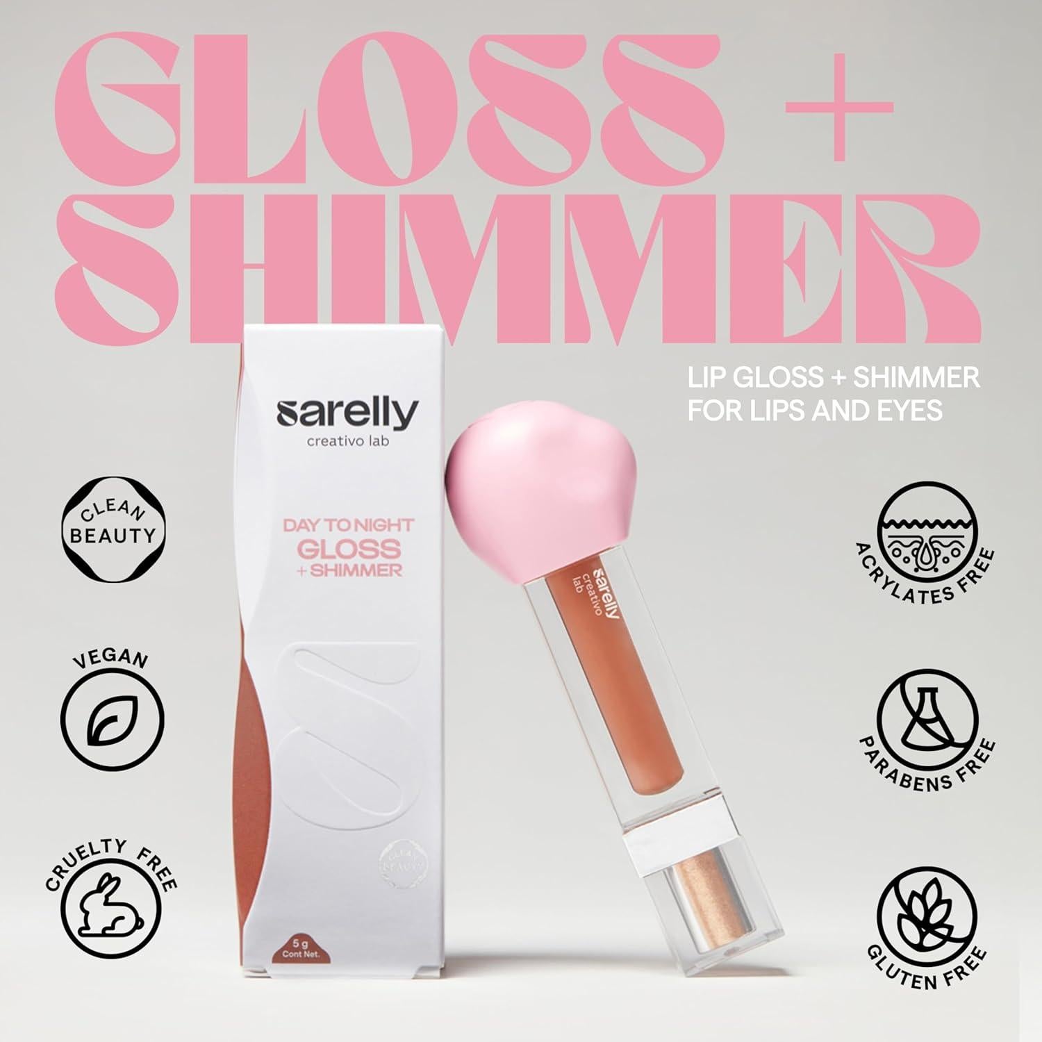 Set de Maquillaje Brillo Labial SARELLY - Vegano y Sin Crueldad