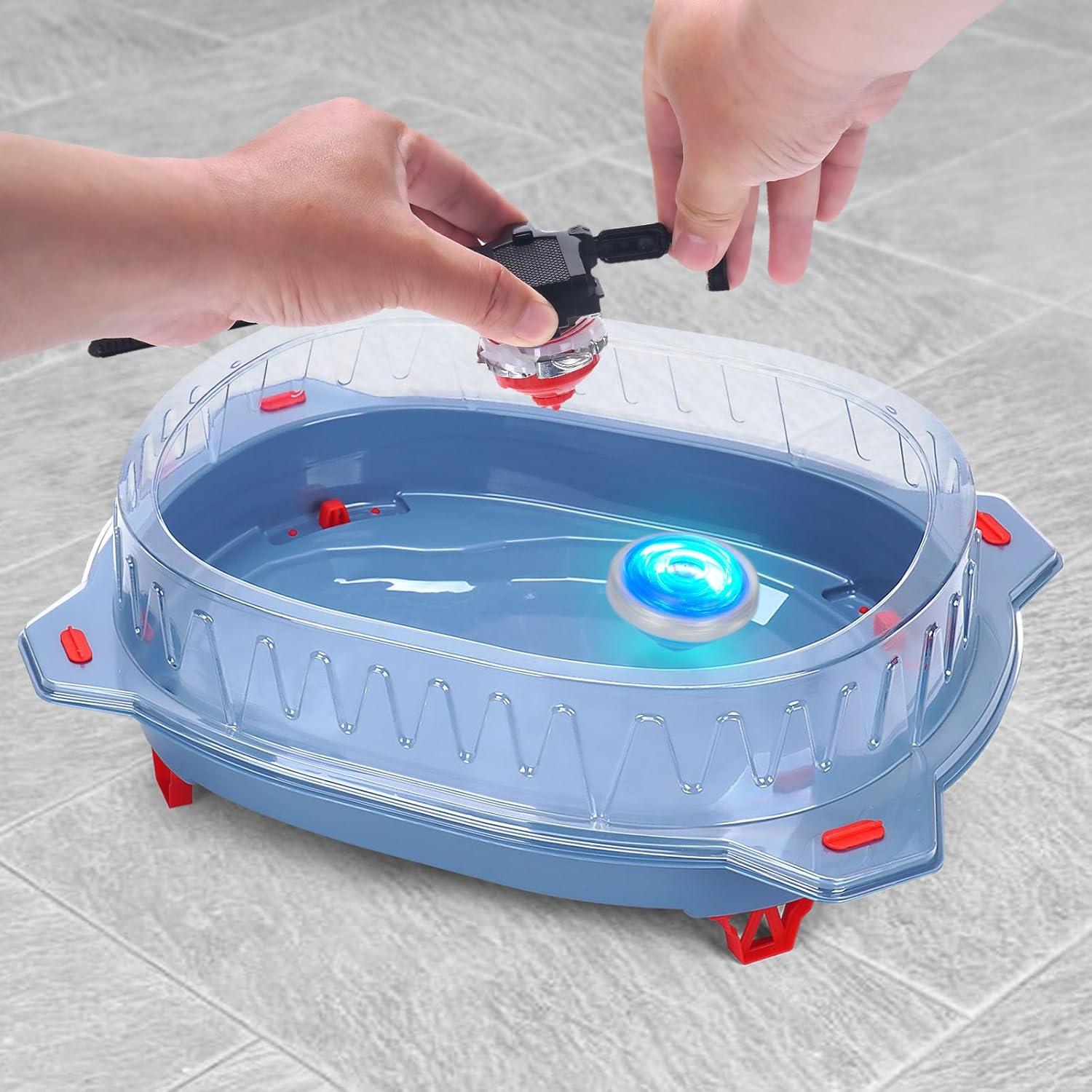 Juego de Peonzas Light Ignite BUPASAK con Estadio y Lanzadores