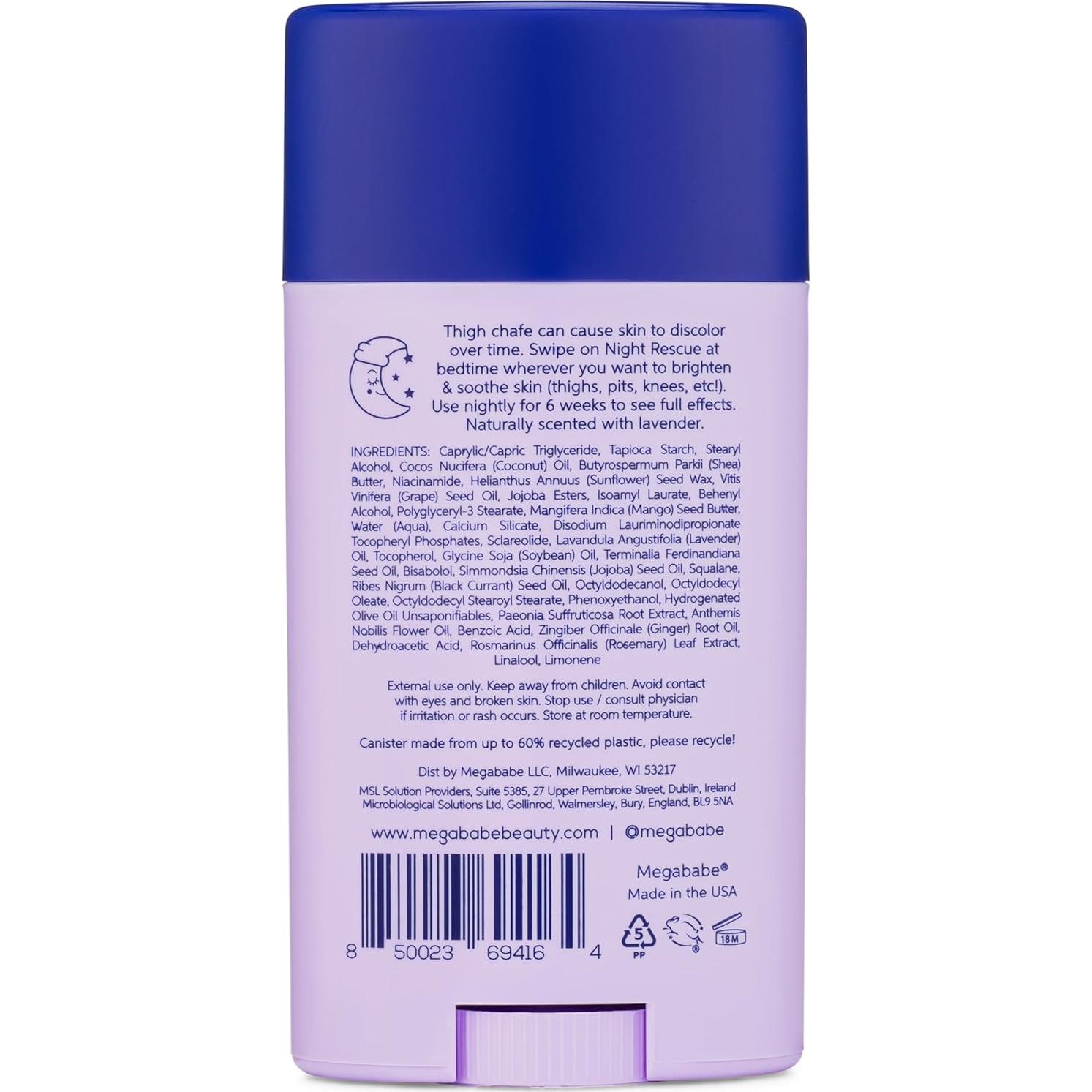 Stick Aclarador Nocturno Megababe 60 g - Antifricción y Calmante