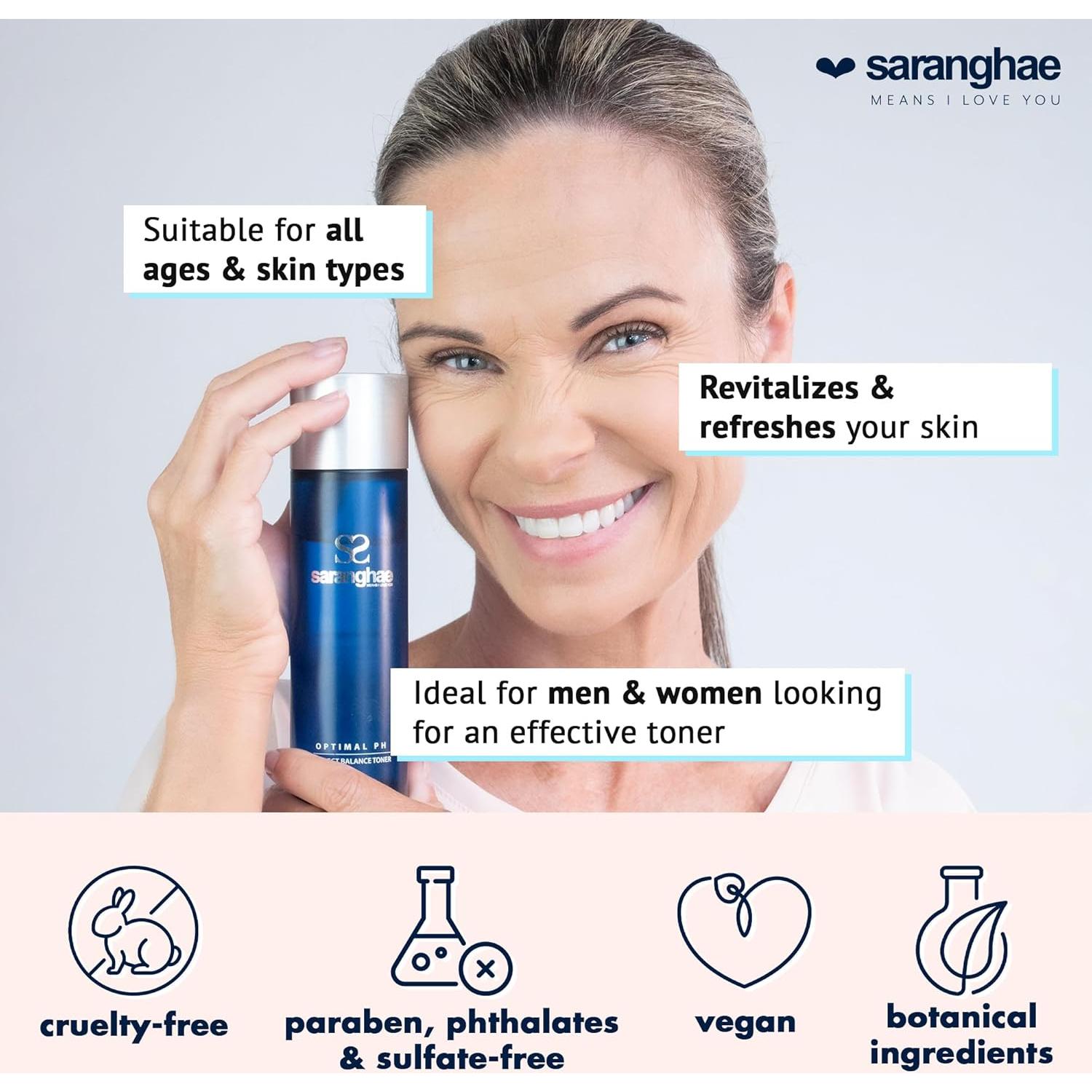 Tónico Facial Orgánico Saranghae 133.2 g - Hidratante y Minimiza Poros