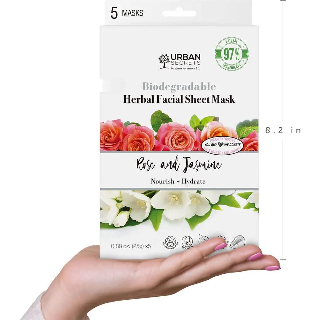 Paquete de 5 Máscaras Faciales Urban Secrets 25g 2 en 1