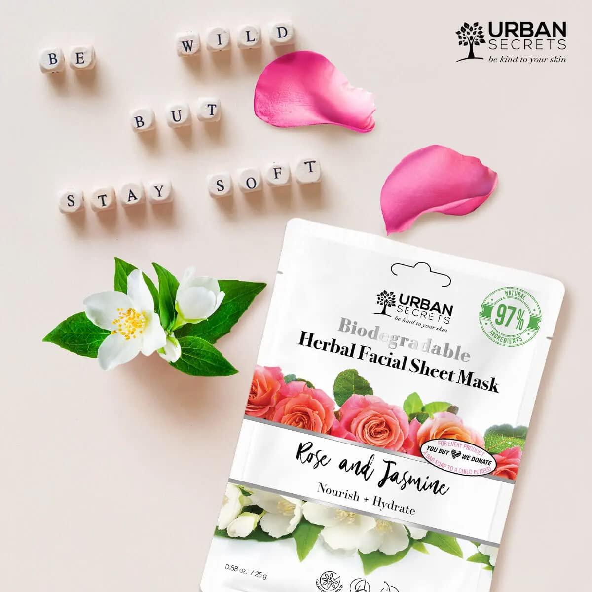 Paquete de 5 Máscaras Faciales Urban Secrets 25g 2 en 1