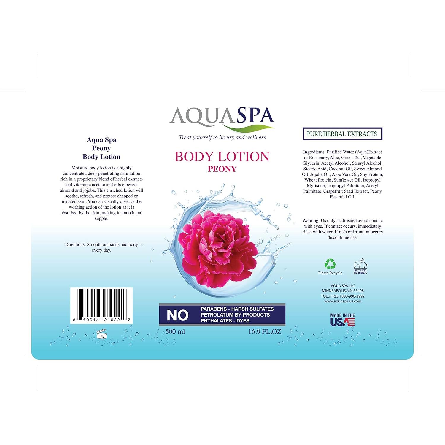 Loción Corporal Hidratante Aqua Spa Flor de Peonía 480ml