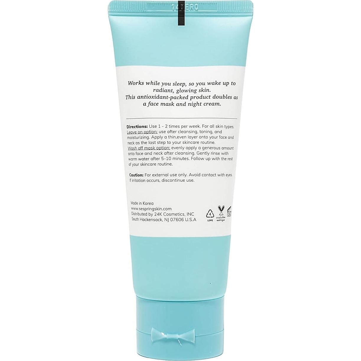 Máscara de Sueño Brillante SEPSRING 100 ml - Hidratante Coreana