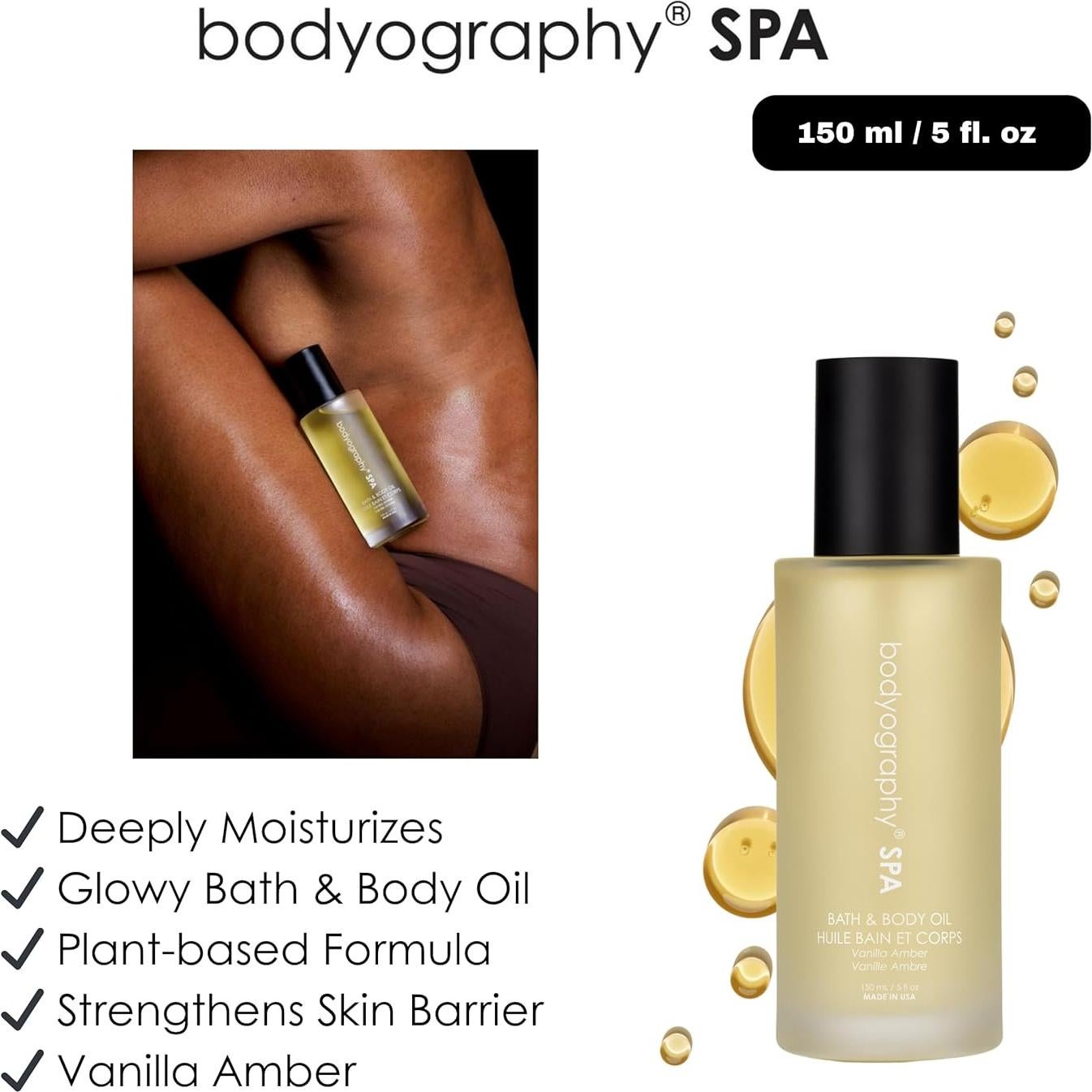 Aceite Corporal y de Baño Bodyography Spa 118 ml - Ámbar de Vainilla