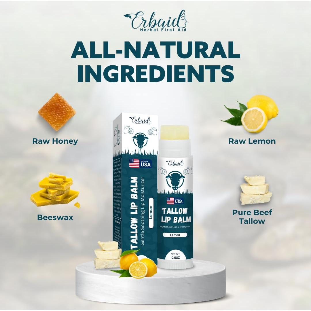 Bálsamo Labial Natural Erbaid - Hidratante de Grasa de Res 32g