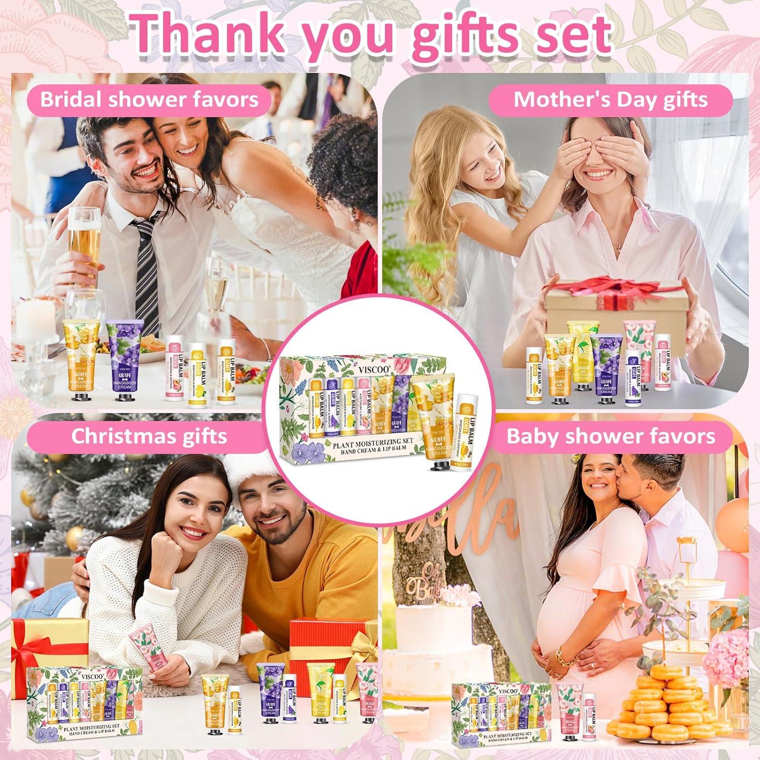 Set de Regalo Crema de Manos y Bálsamo Labial VISCOO - 4 Piezas