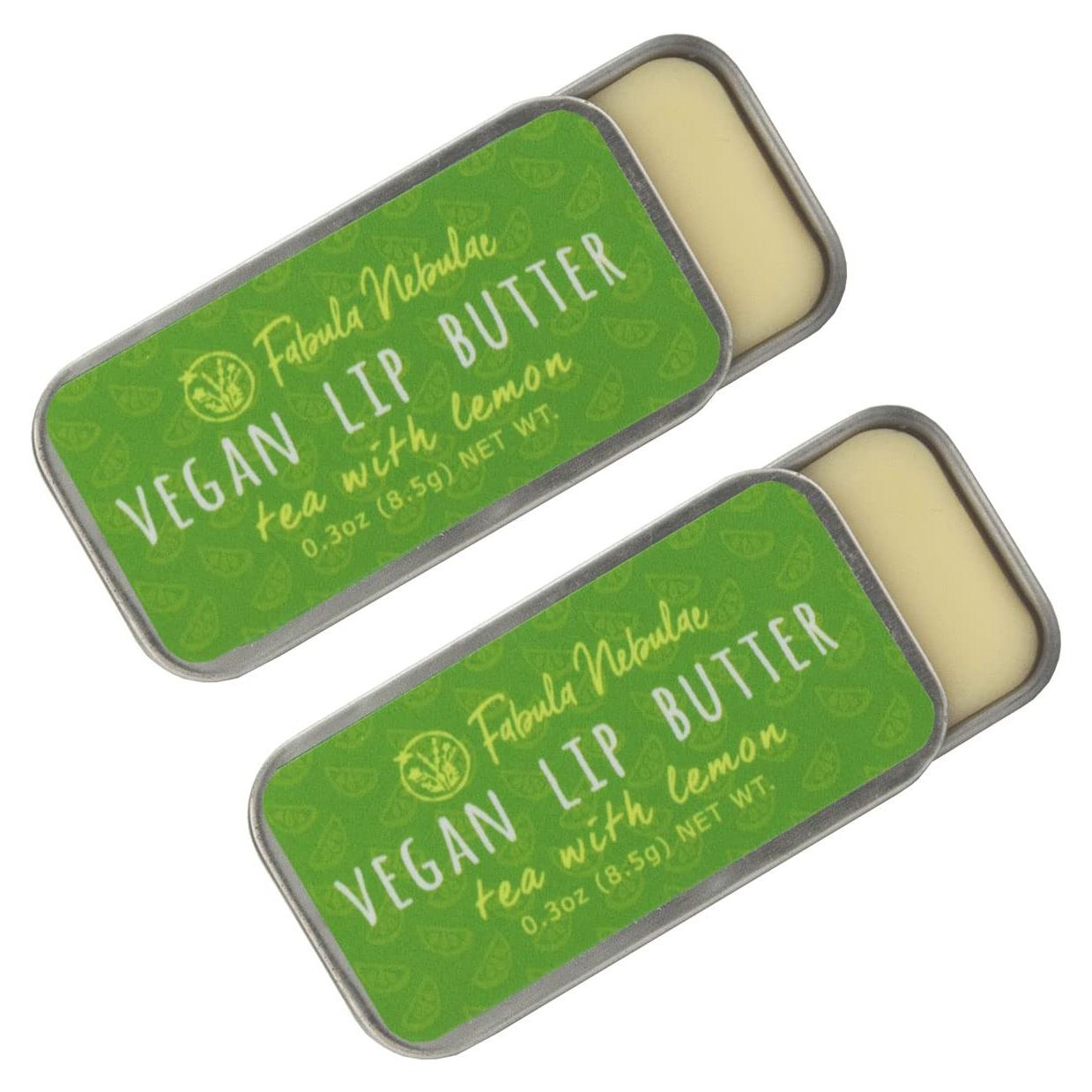 Mantequilla Labial Vegana Fabula Nebulae - 2 Paquetes, Hidratante con Manteca de Karité y Té de Menta