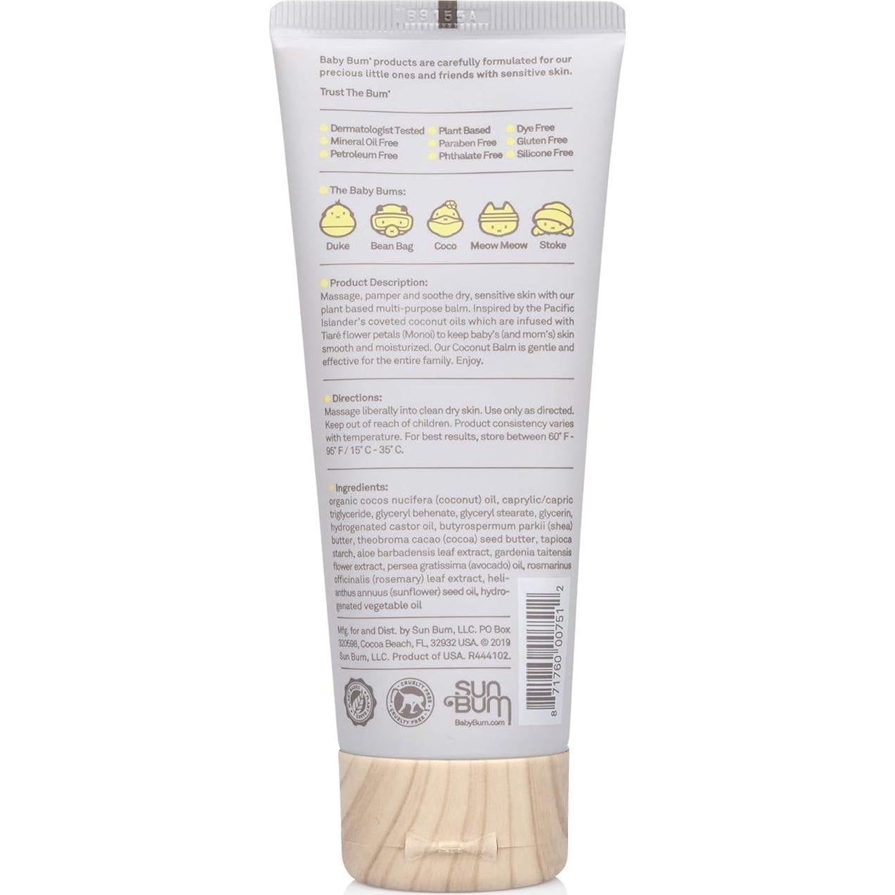 Bálsamo Monoi de Coco Baby Bum 85g - Hidratante Natural Vegano