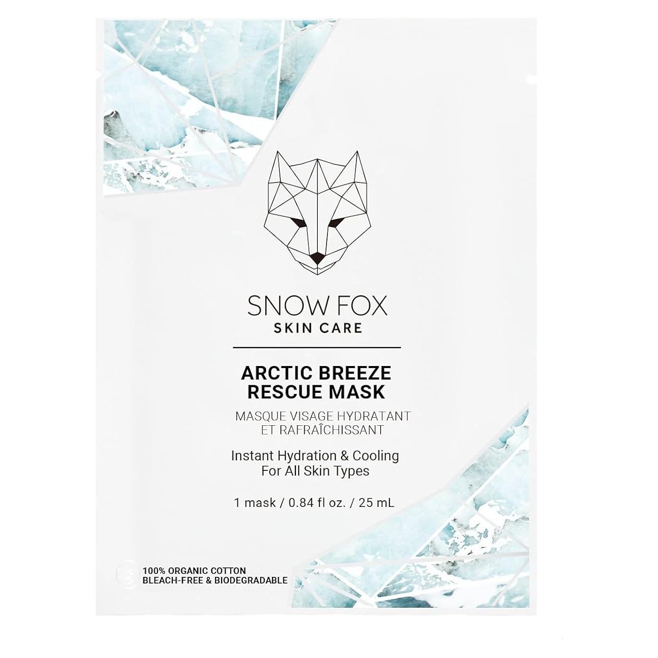 Máscara de Rescate Snow Fox Skincare con Menta y Aloe Vera 1 Unidad