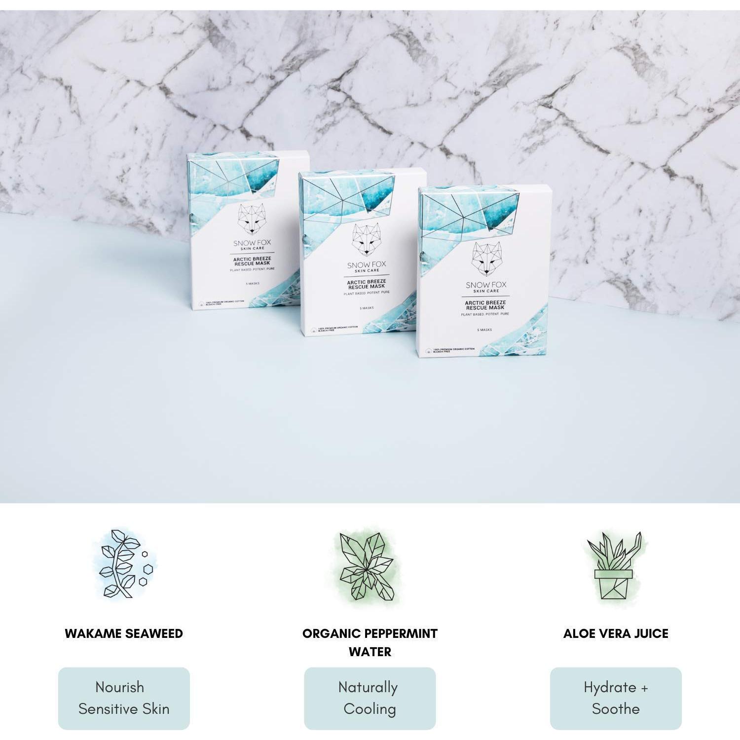 Máscara de Rescate Snow Fox Skincare con Menta y Aloe Vera 1 Unidad