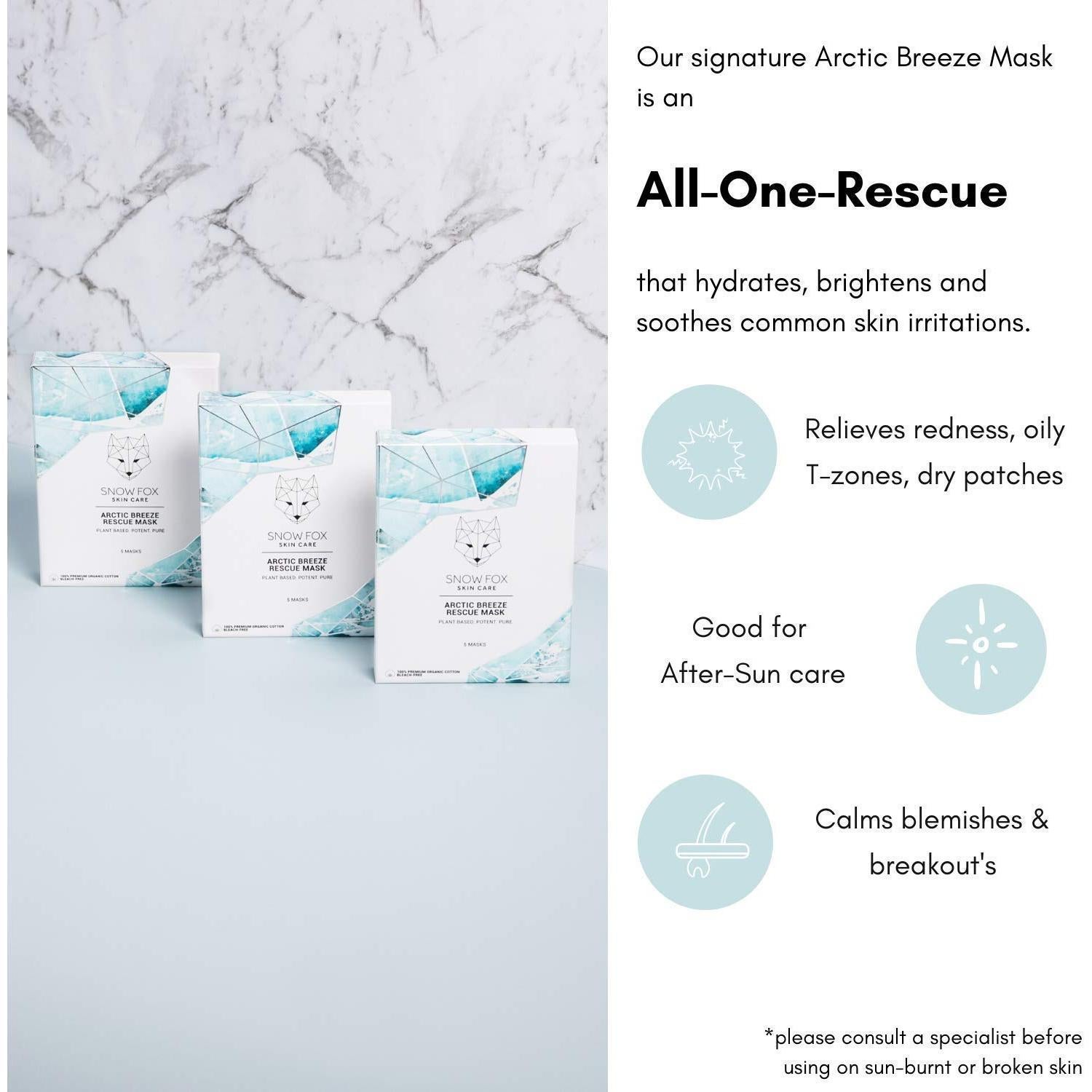 Máscara de Rescate Snow Fox Skincare con Menta y Aloe Vera 1 Unidad