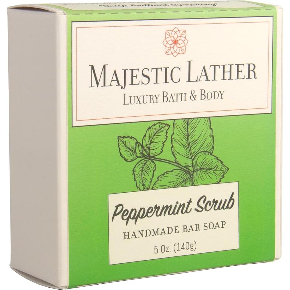 Jabón Exfoliante de Menta Majestic Lather 141.75 g - Hidratante