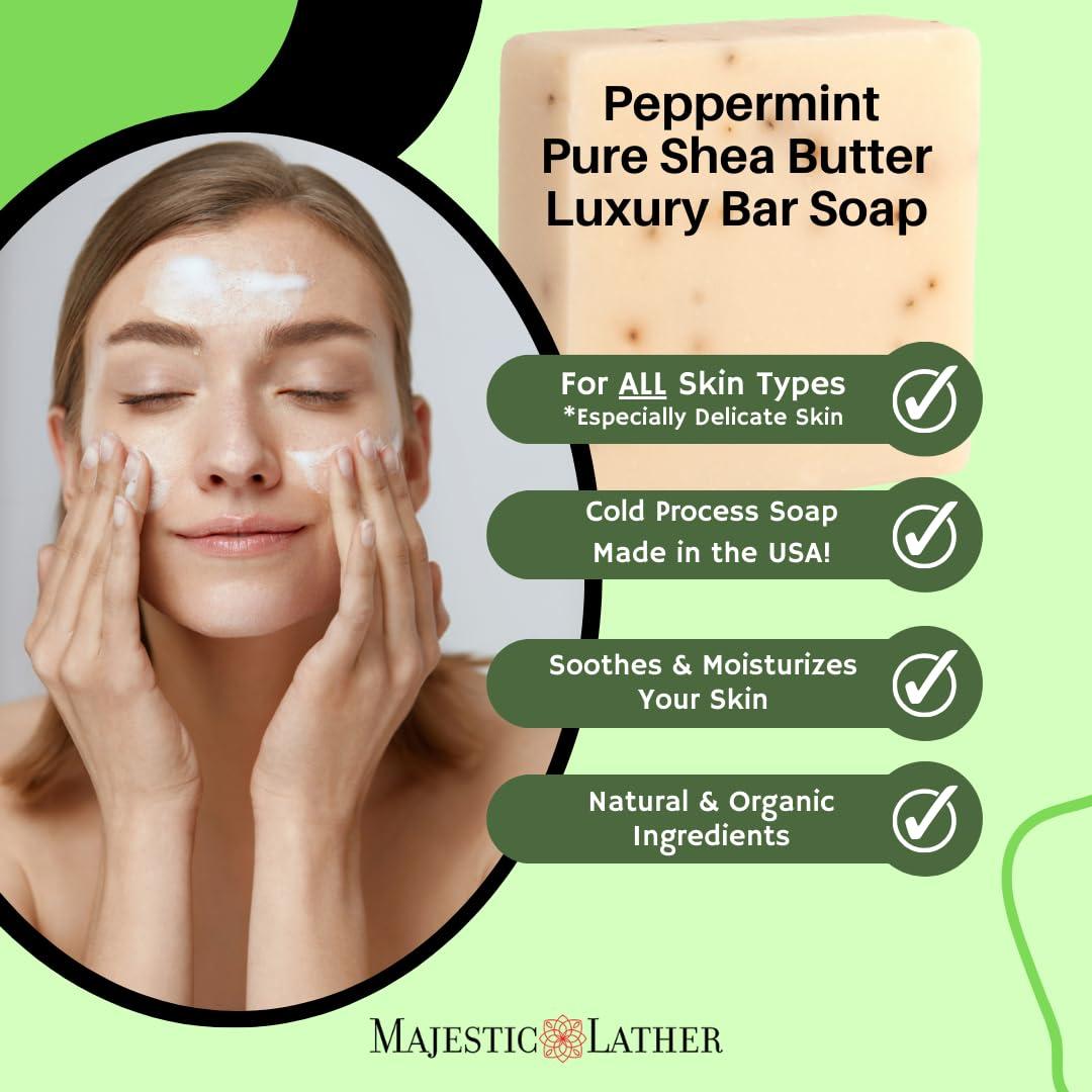 Jabón Exfoliante de Menta Majestic Lather 141.75 g - Hidratante