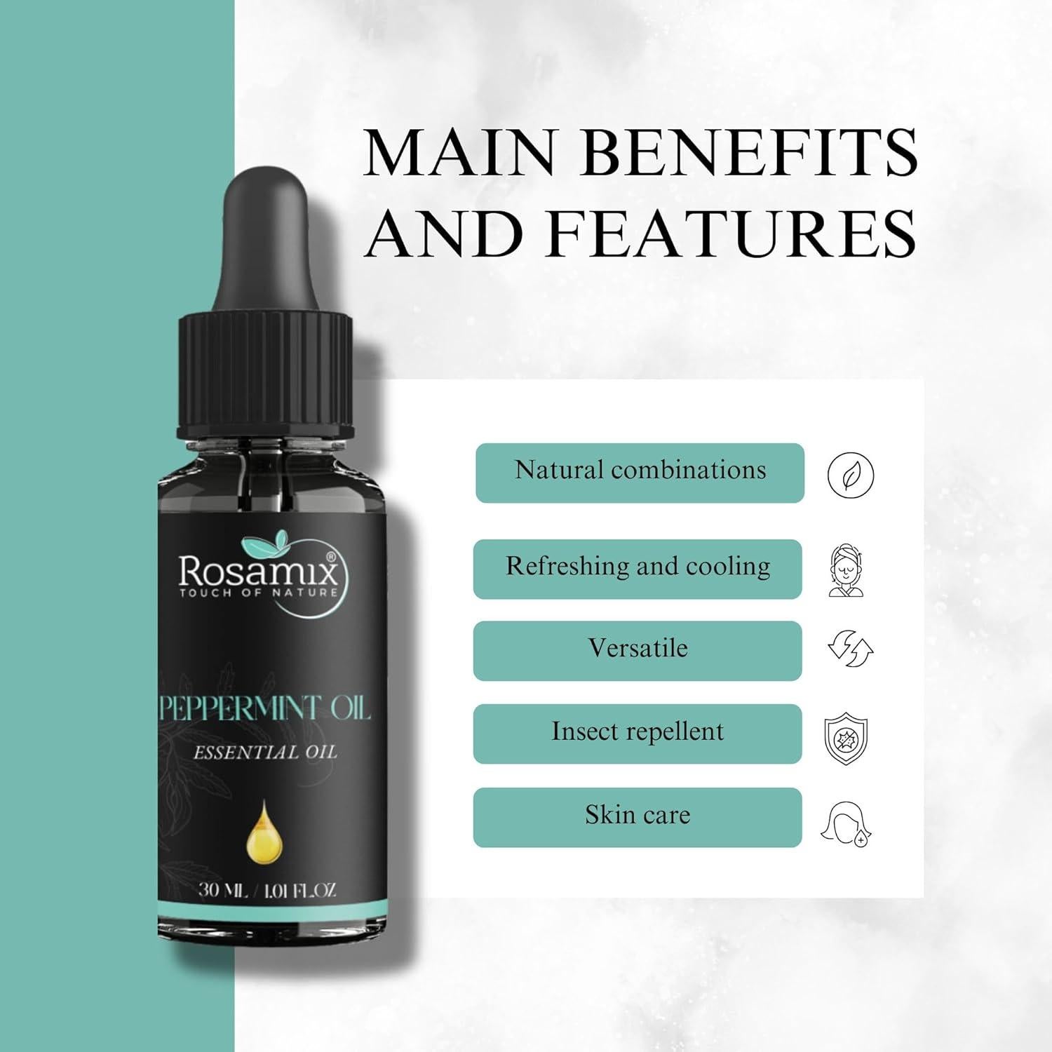 Aceite Esencial de Menta Pura Rosamix 30ml - Natural y Refrescante