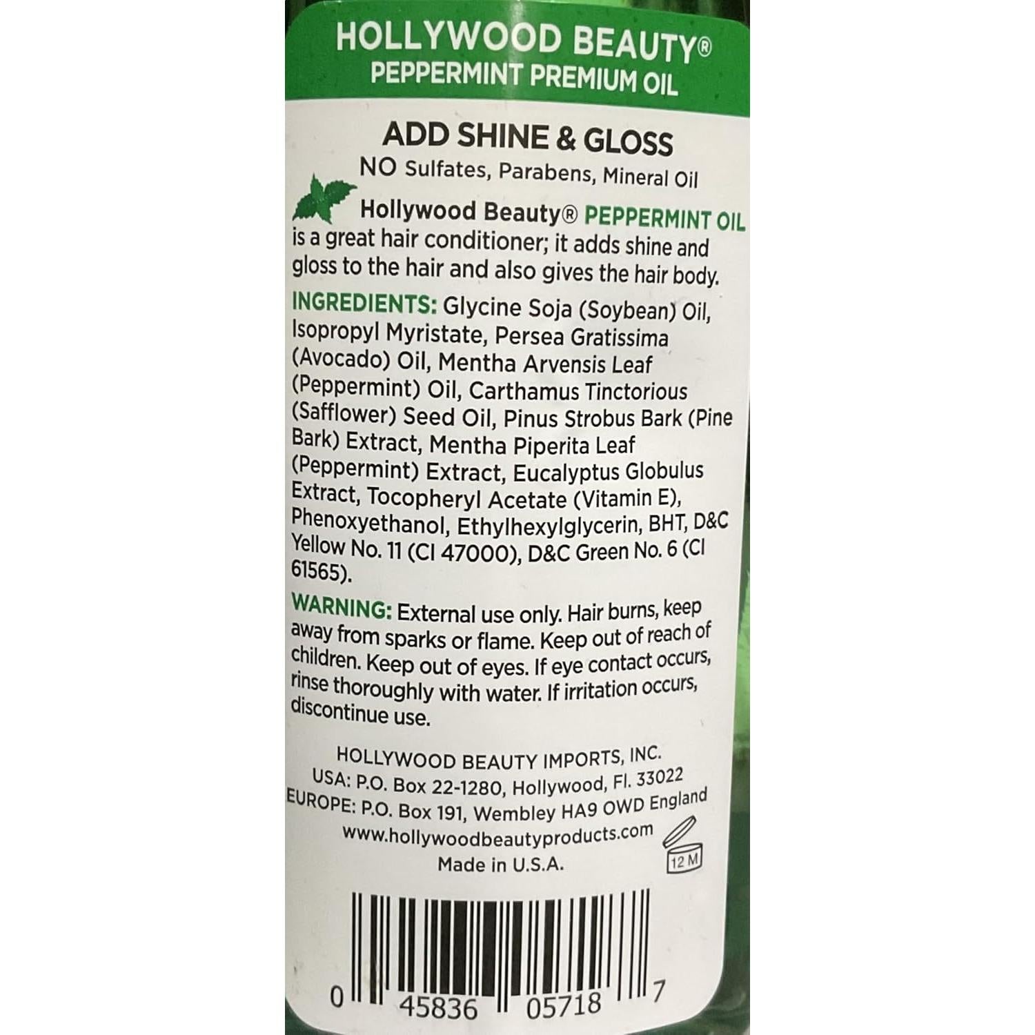 Aceite para Cabello de Menta Hollywood Beauty 227g - Acondicionador