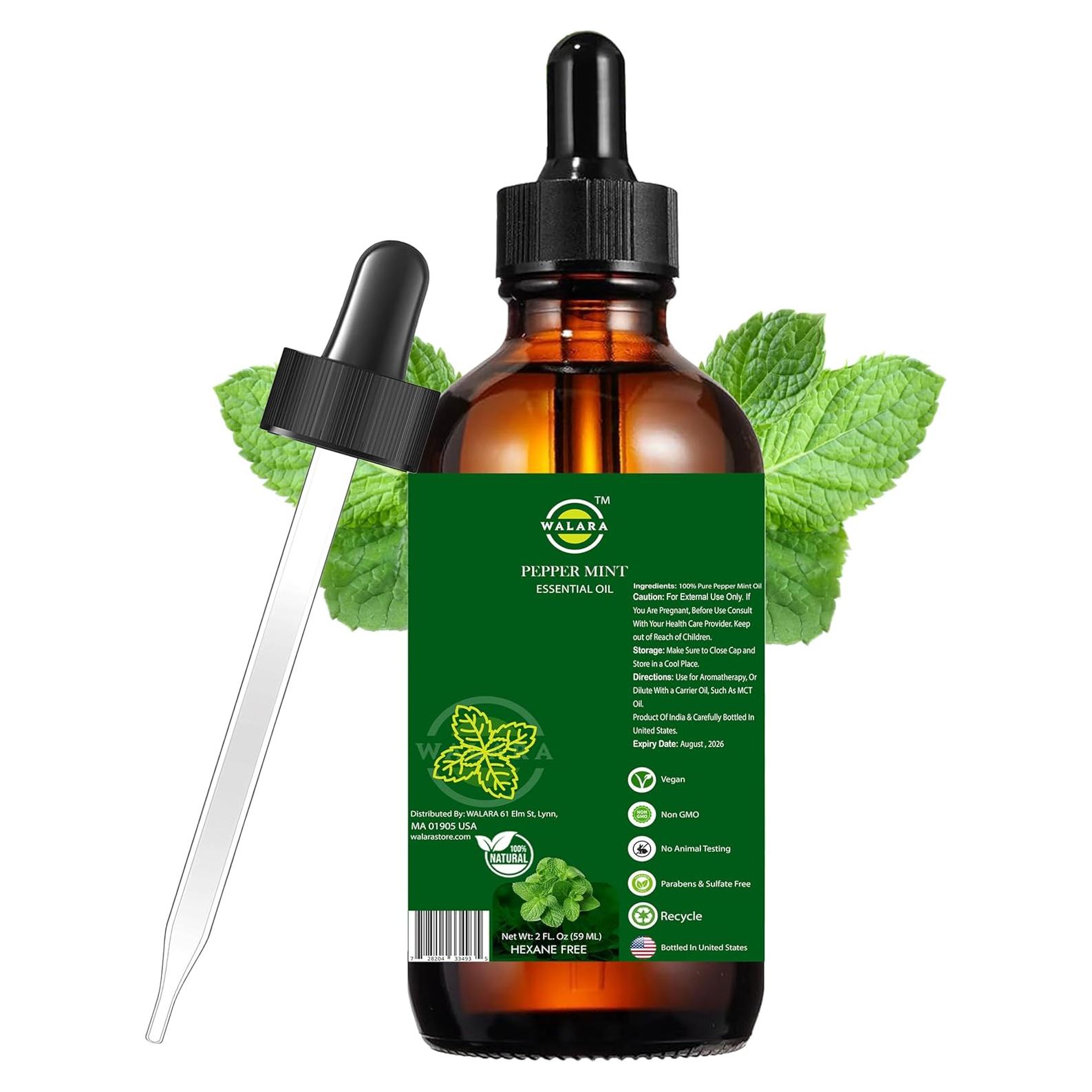 Aceite Esencial de Menta Peper 60 ml 100% Puro para Aromaterapia