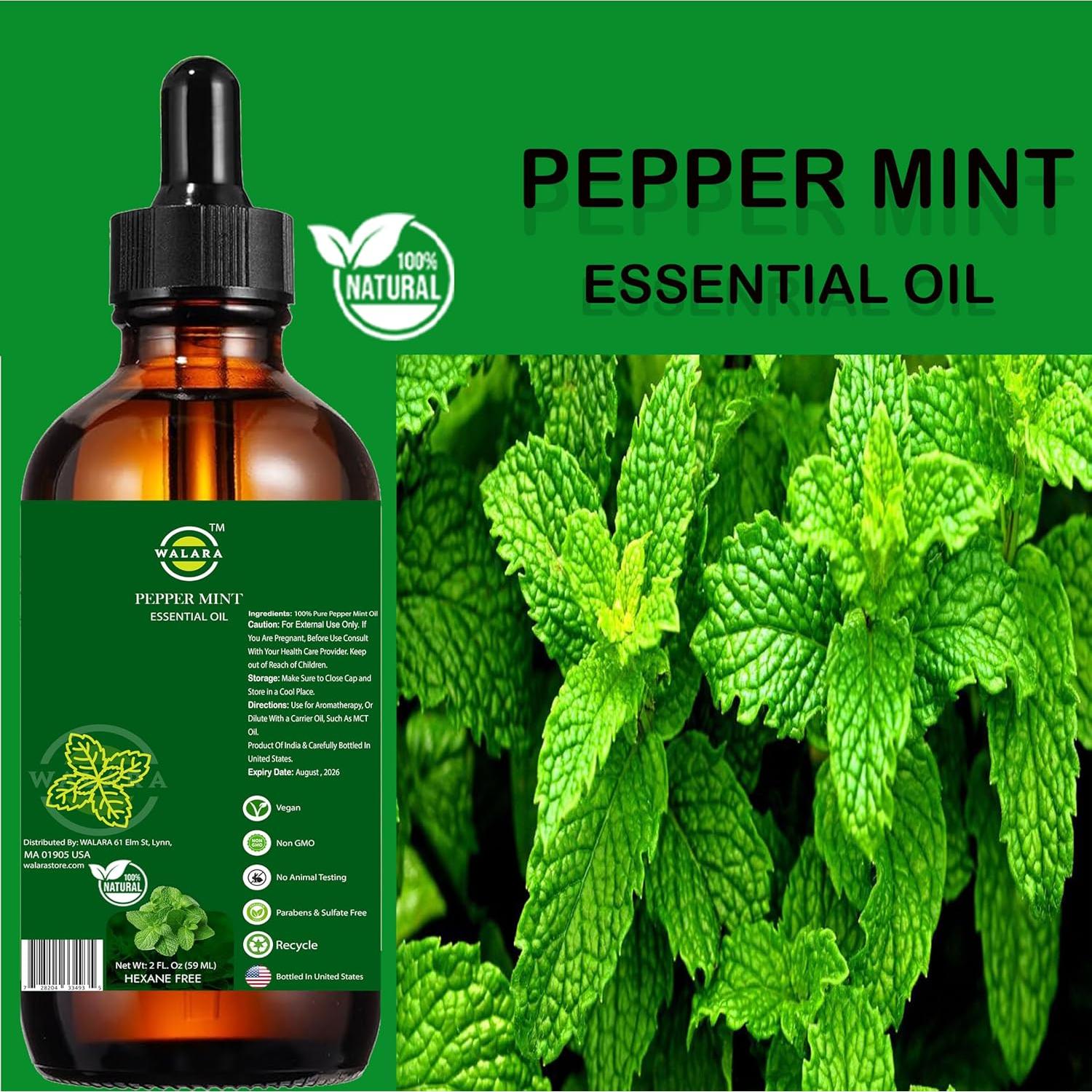 Aceite Esencial de Menta Peper 60 ml 100% Puro para Aromaterapia