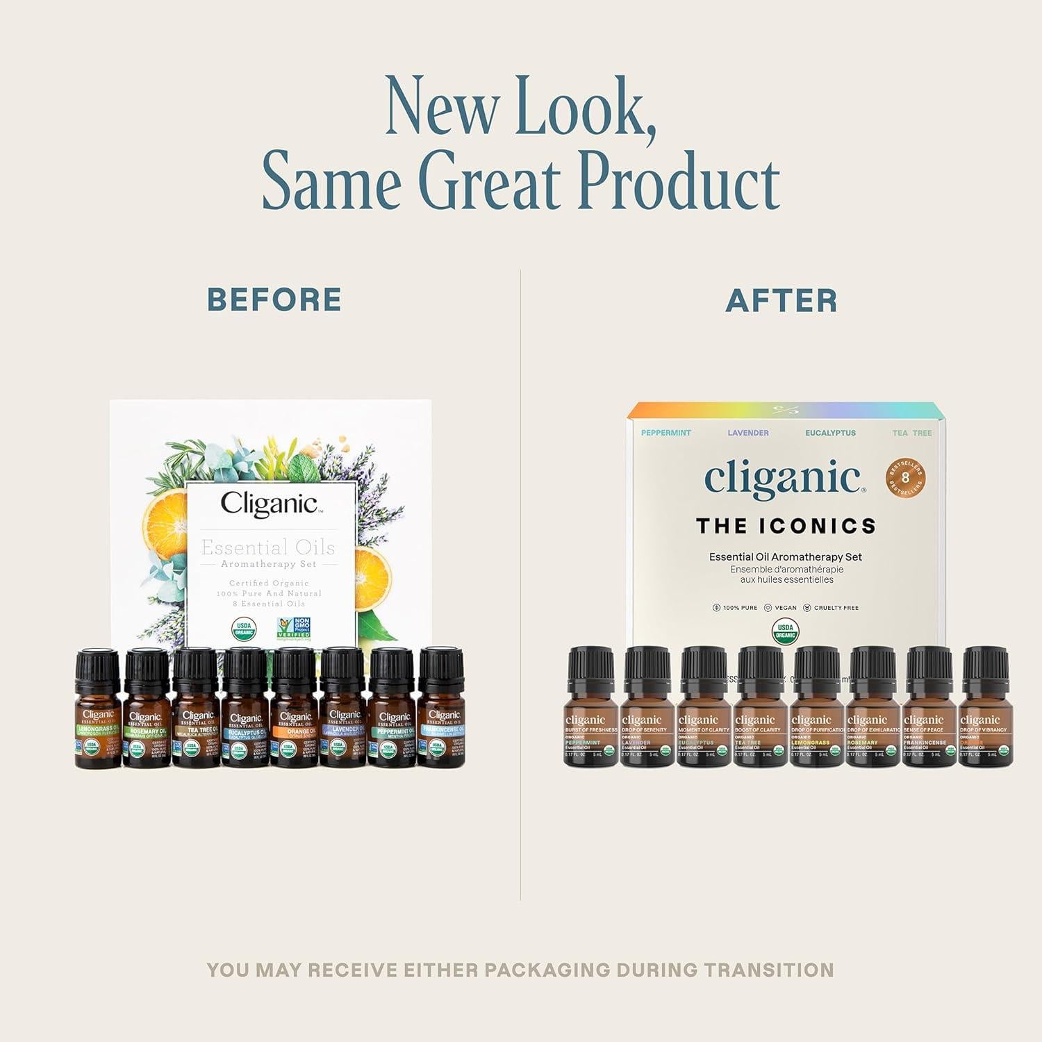 Set de Aceites Esenciales Orgánicos Cliganic - 8 Piezas 100% Puro