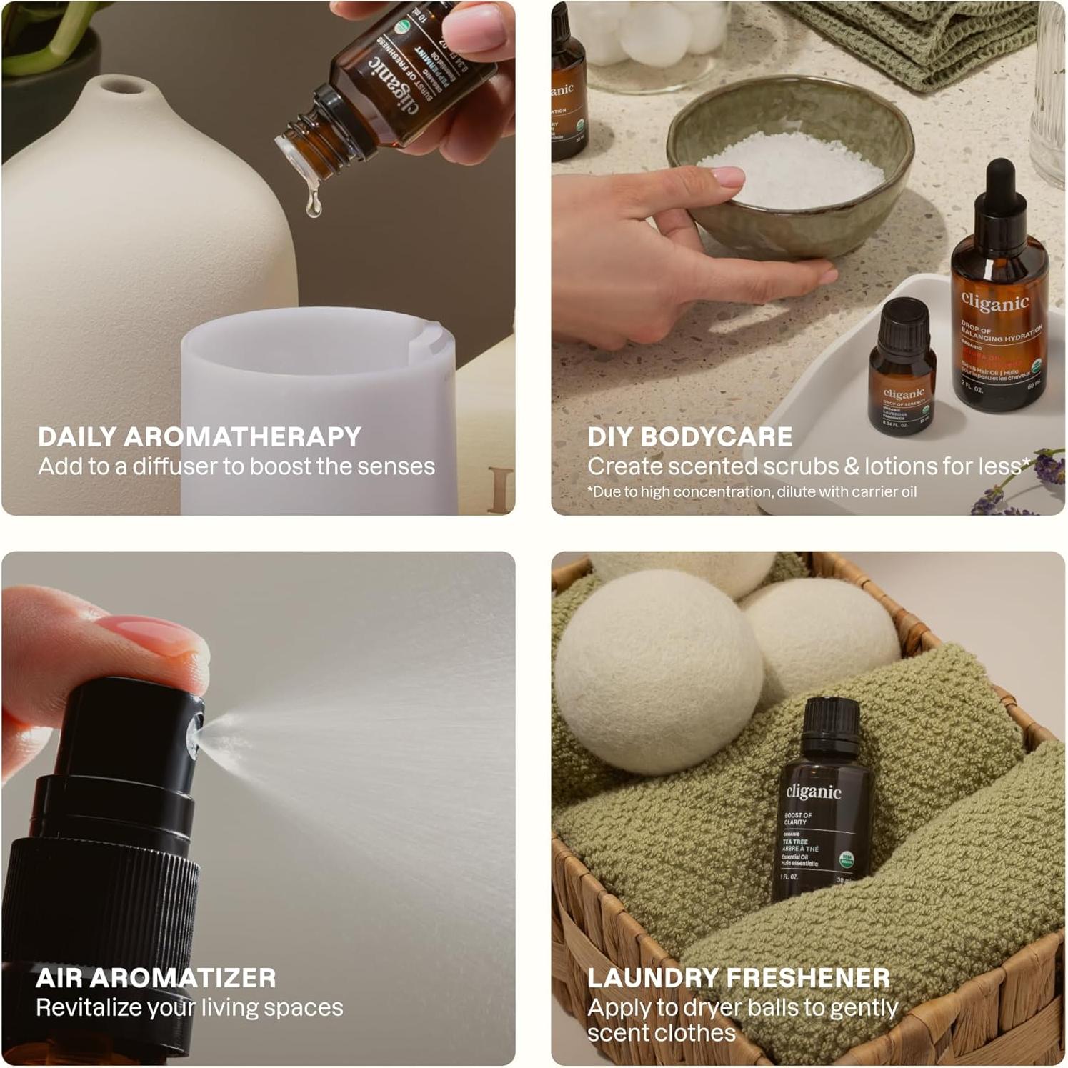 Set de Aceites Esenciales Orgánicos Cliganic - 8 Piezas 100% Puro