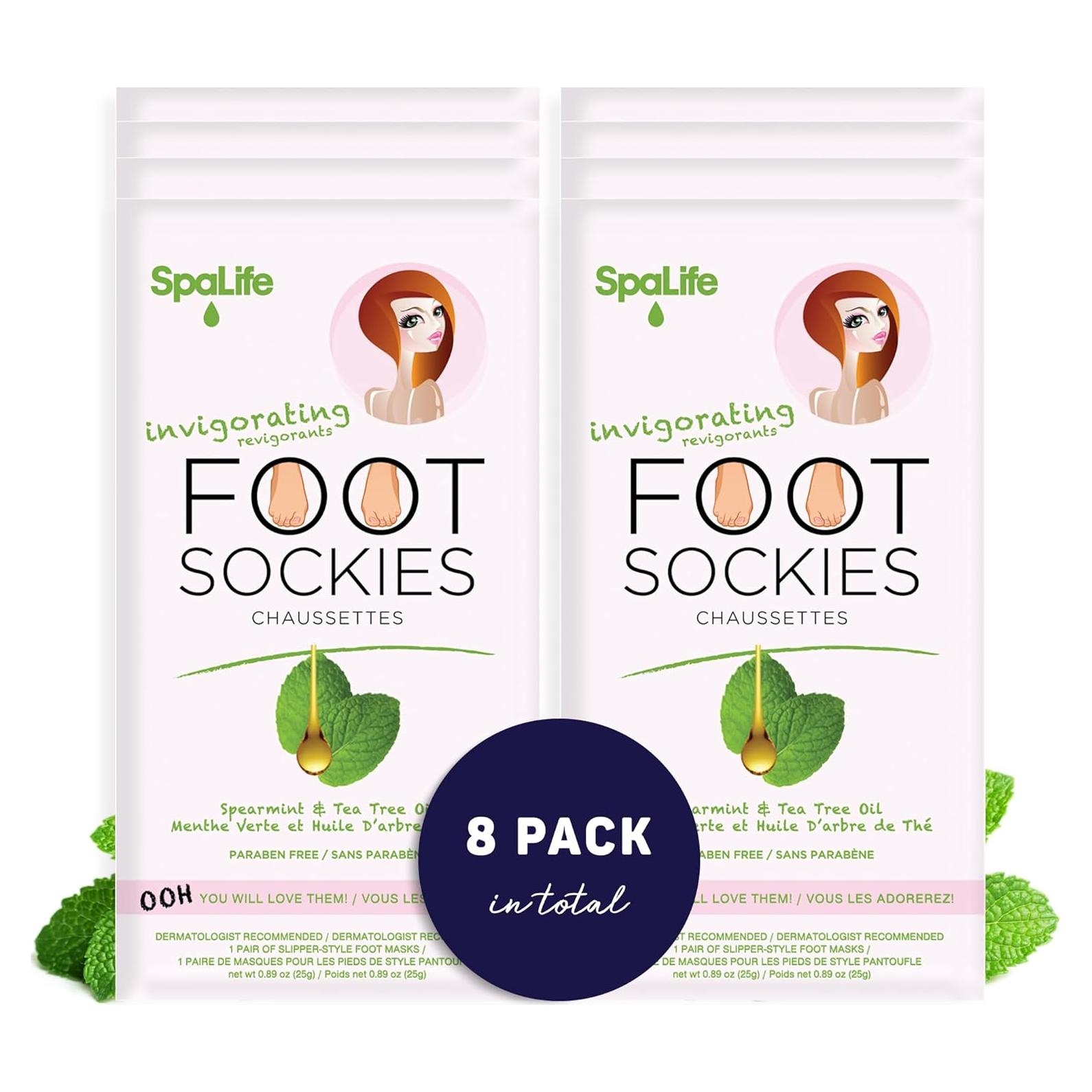 Calcetines Exfoliantes SpaLife para Pies - Paquete de 8