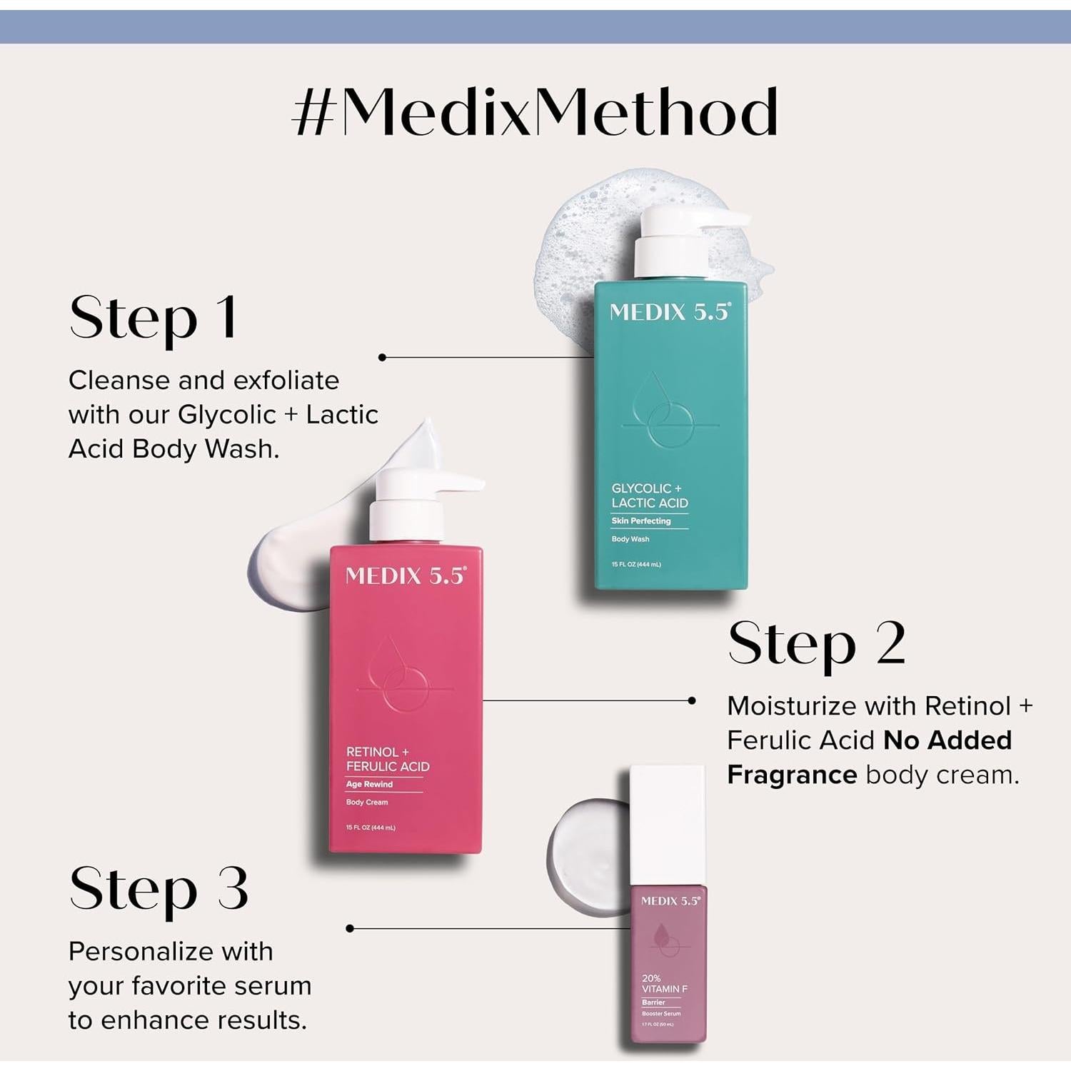 Gel de Ducha Exfoliante Medix 5.5 con Ácido Glicólico 443 ml