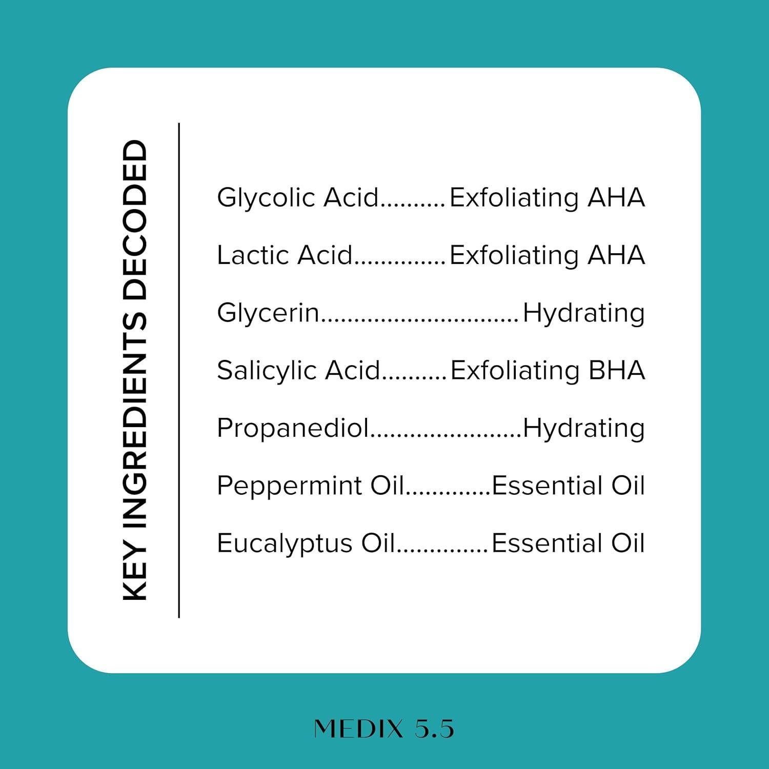 Gel de Ducha Exfoliante Medix 5.5 con Ácido Glicólico 443 ml