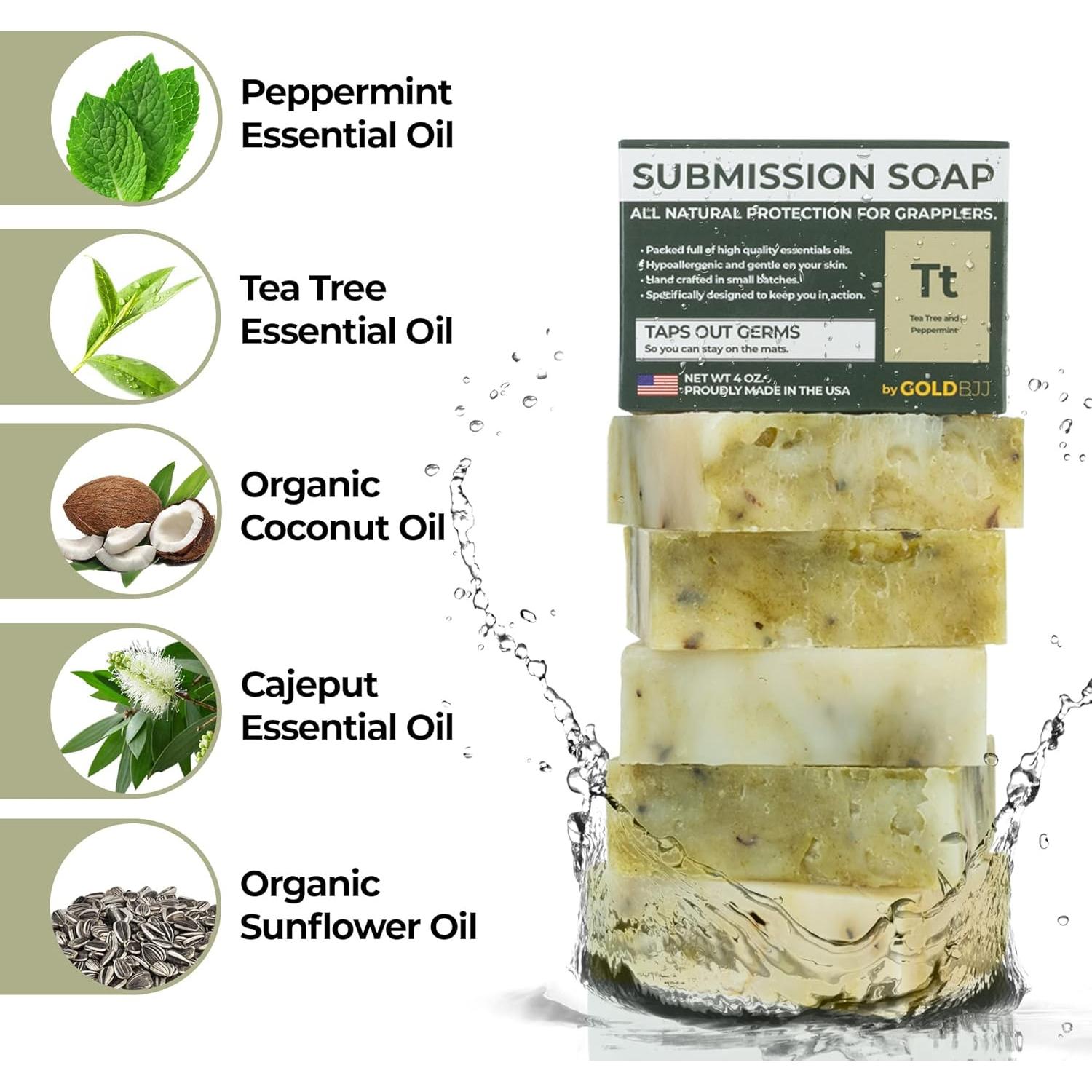 Jabón de Aceite de Árbol de Té Gold BJJ 113g - Menta