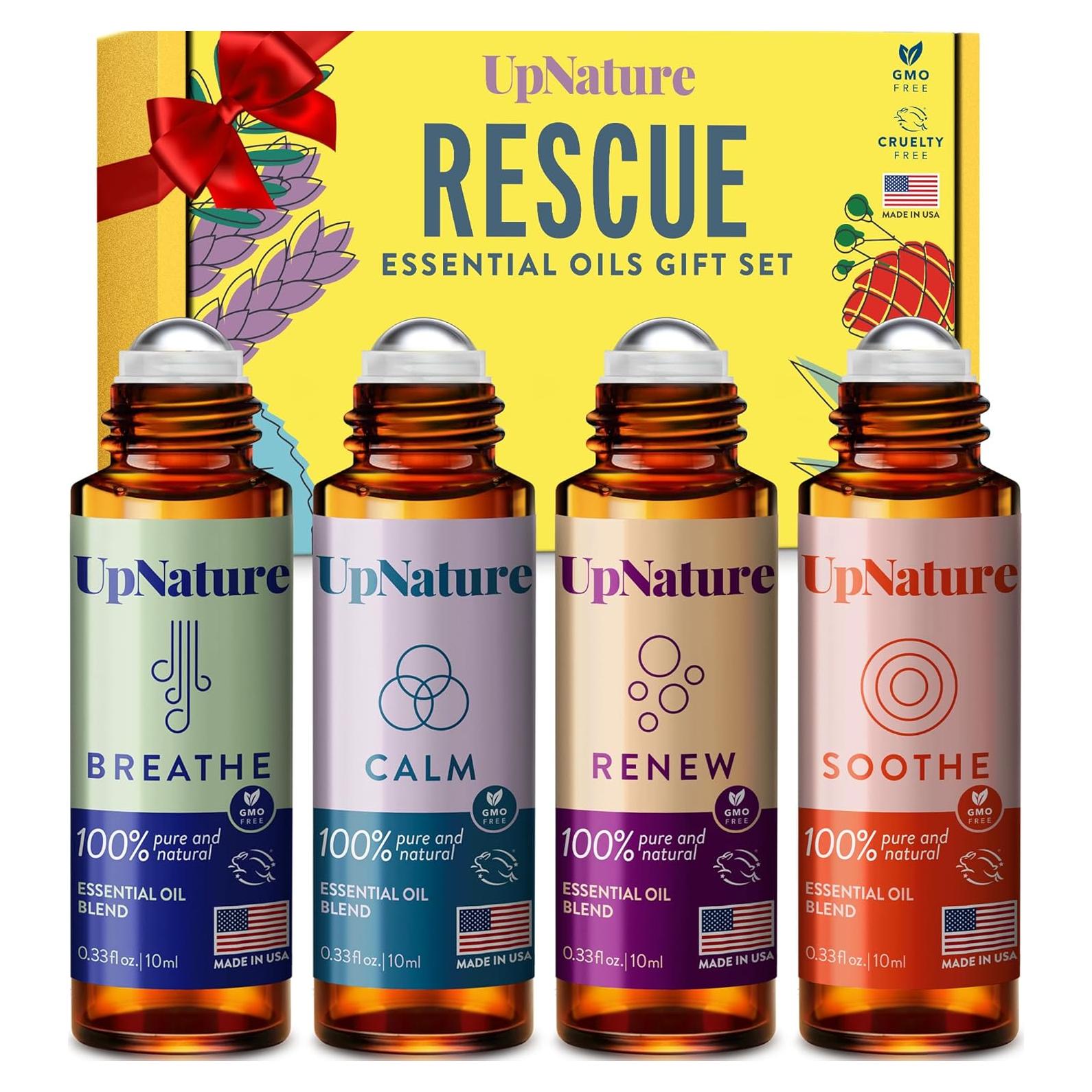 Set de Roll-On de Aceites Esenciales UpNature - 4 Aromas Relajantes