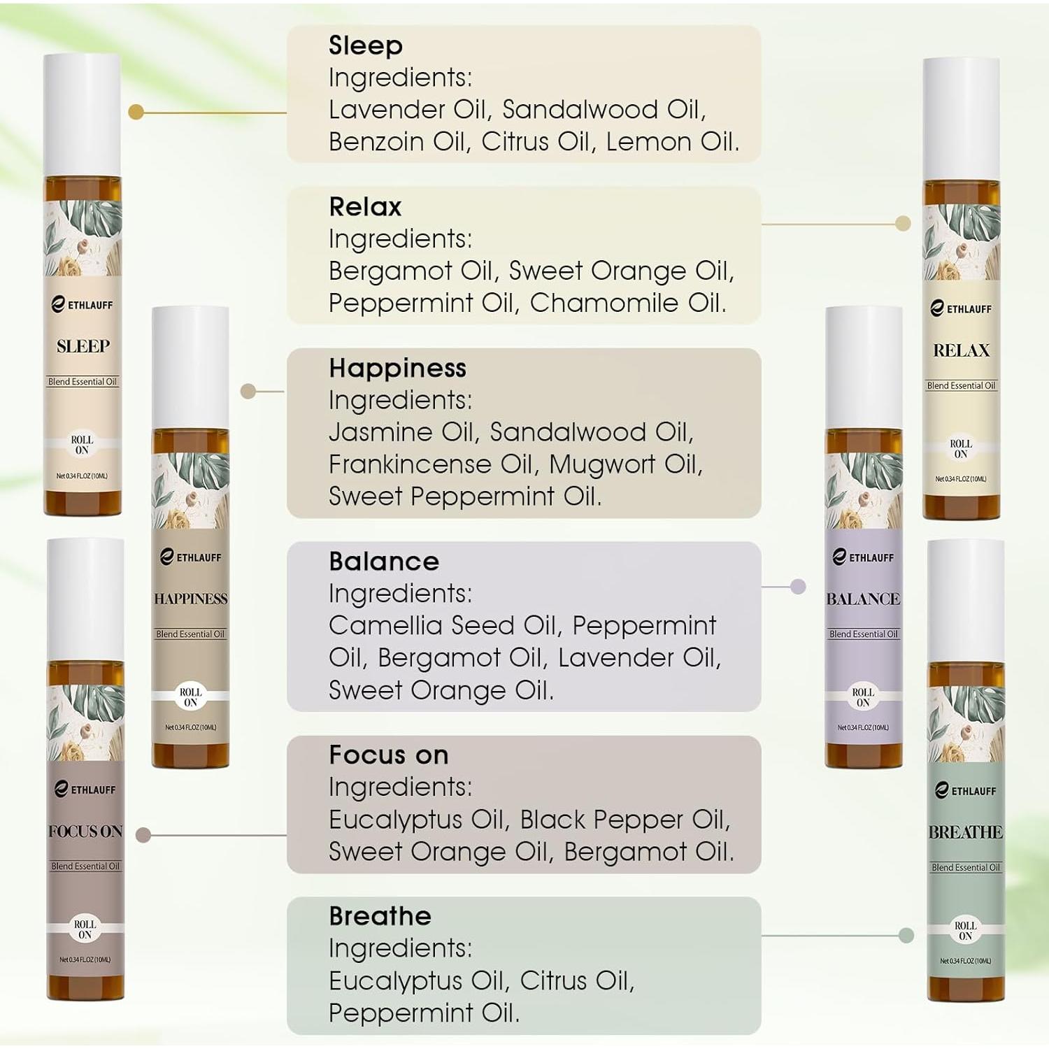Set de Aceites Esenciales Roll On 6 Pack - Ethlauff