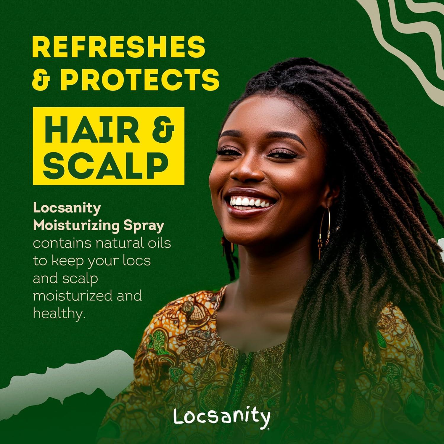 Spray Refrescante Locsanity 340g - Agua de Rosa y Menta para Locs