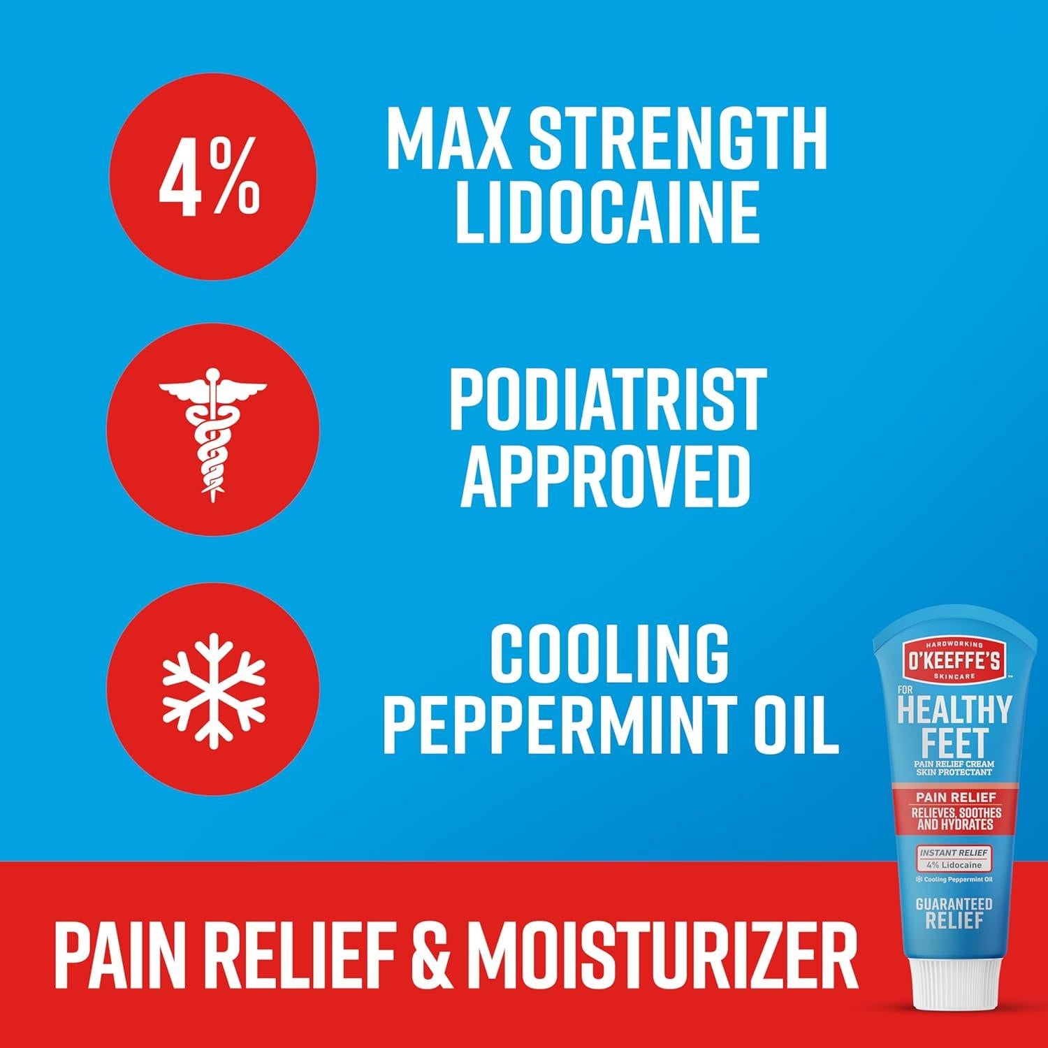 Crema para Pies O'Keeffe's 3 Onzas - Alivio Dolor y Humectación