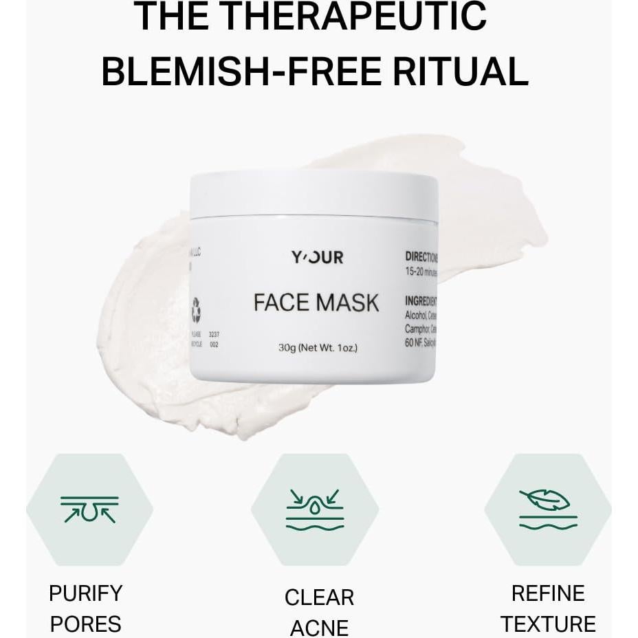 Mascarilla Facial Purificante Detox Y'OUR con Ácido Salicílico