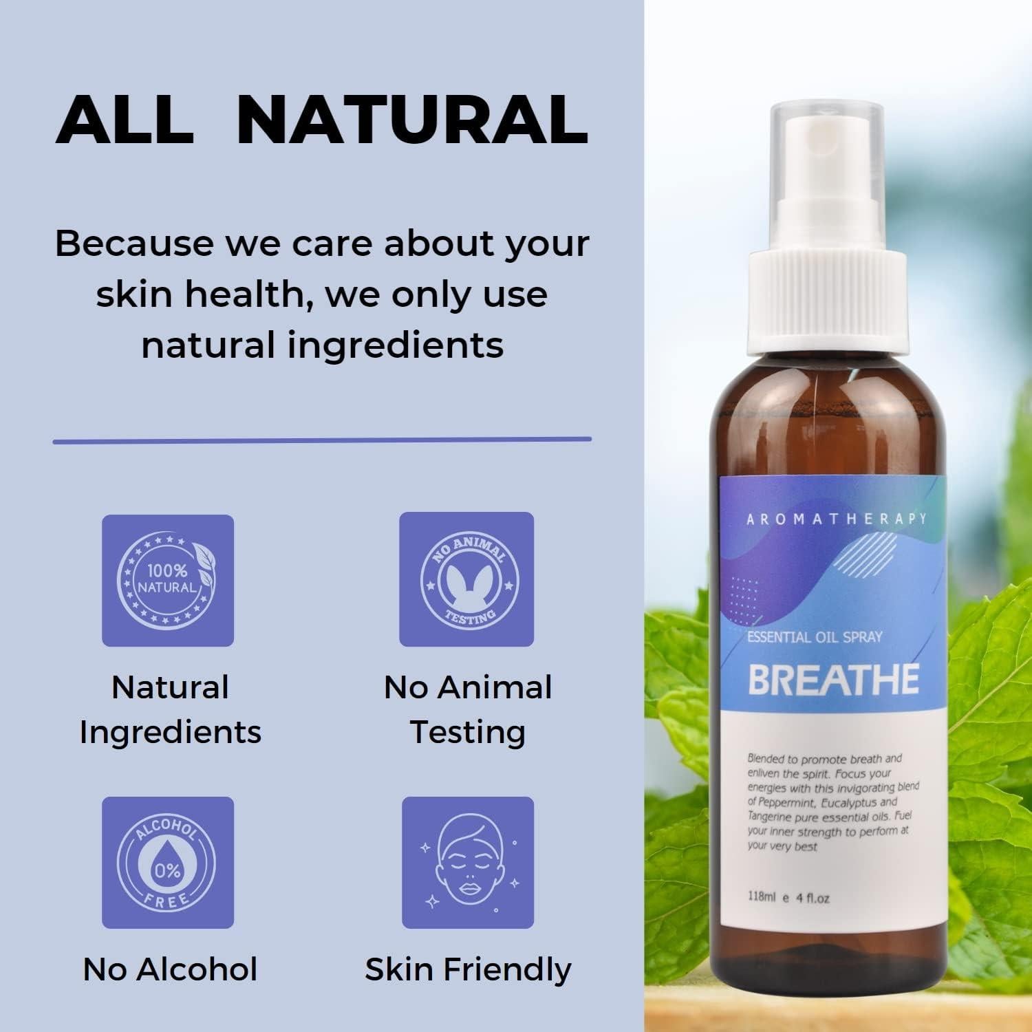 Spray Aromaterapia Benatu 118ml Menta Eucalipto Natural