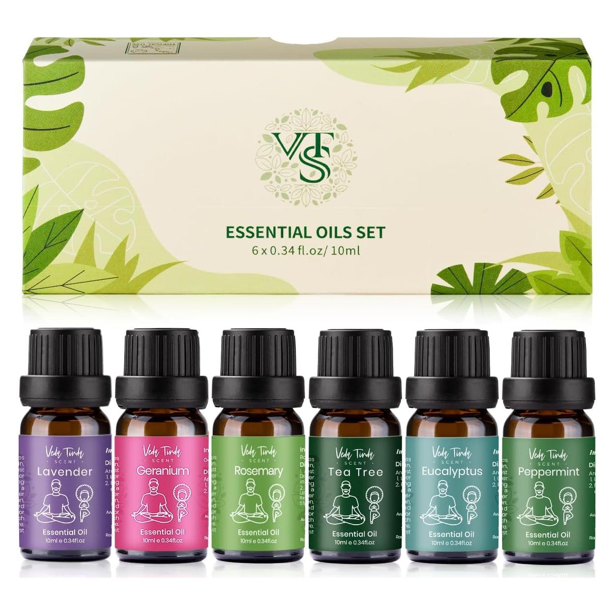 Set de Aceites Esenciales VTS 6 x 10ml - Aromaterapia Natural